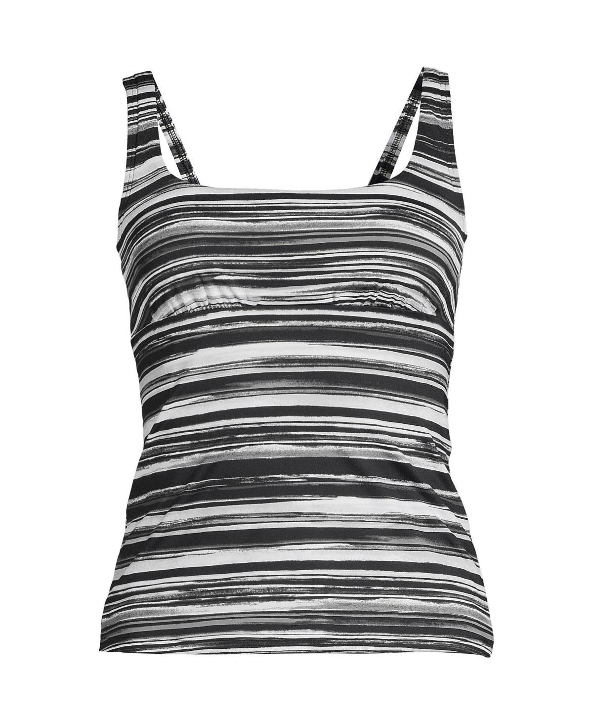 Petite Lands End UPF 50 Underwire Squareneck Tankini Top, Womens Product Image
