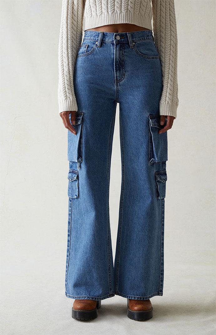 Women's Wide Leg Cargo Jeans - Product Image