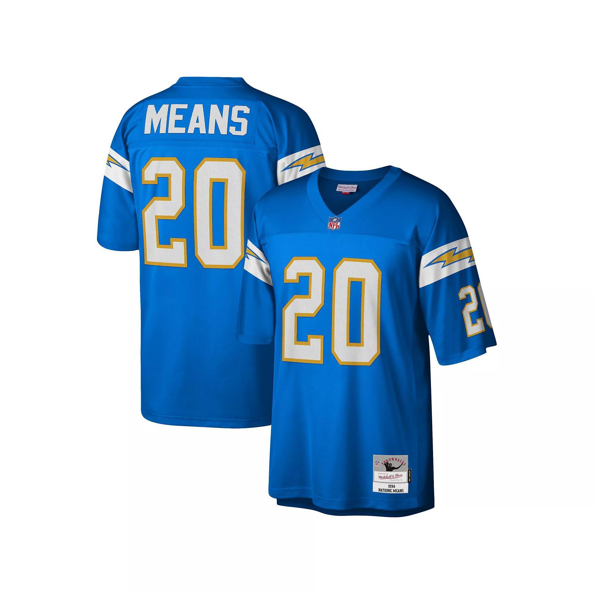 Men's Mitchell & Ness Natrone Means Powder Blue Los Angeles Chargers Legacy Replica Jersey, Size: Medium, Light Product Image