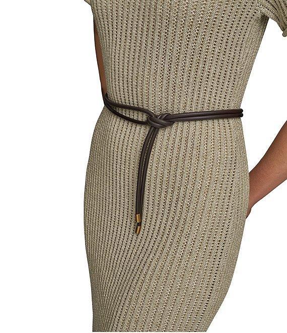 Donna Karan Short Sleeve Boat Neck Knit Sheath Dress Product Image