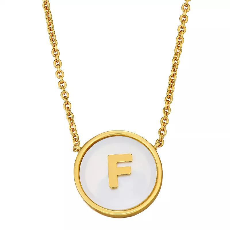 Mother of Pearl Initial Pendant Necklace, Women's, Size: 18" Product Image