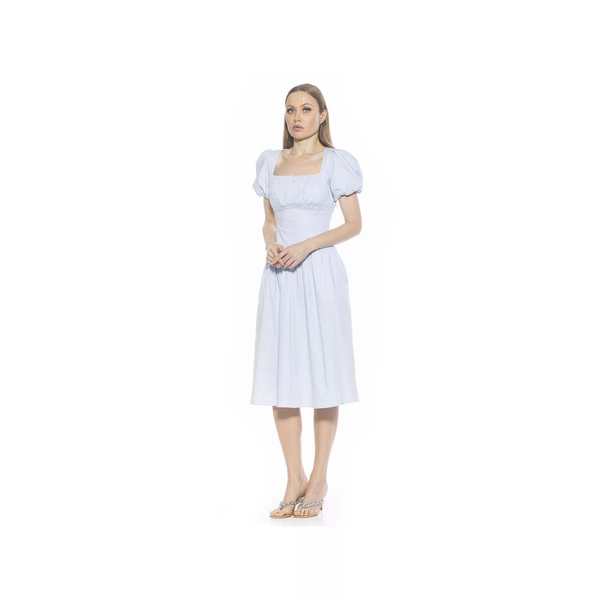 Women's ALEXIA ADMOR Jessi Dropped Waist Midi Dress, Size: 6, Halogen Blue Product Image