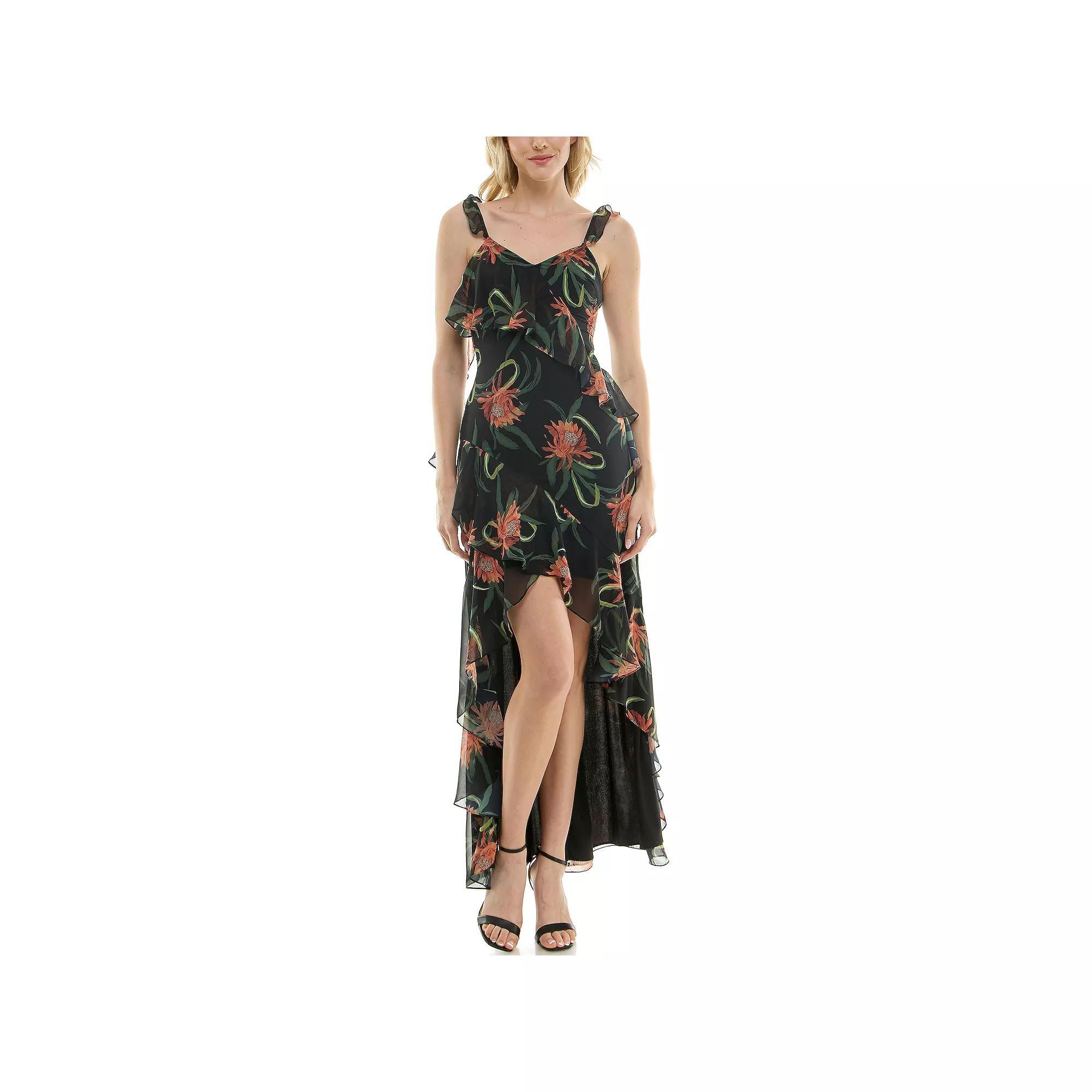 Women's Taylor Dress Hi Low Ruffle Dress, Girl's, Size: 16, Black Product Image