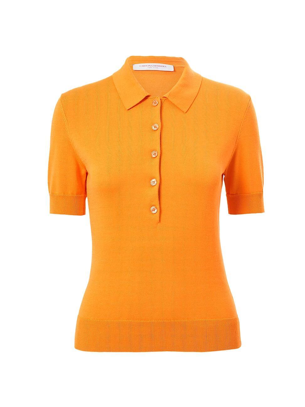 Womens Silk-Cotton Polo Shirt Product Image