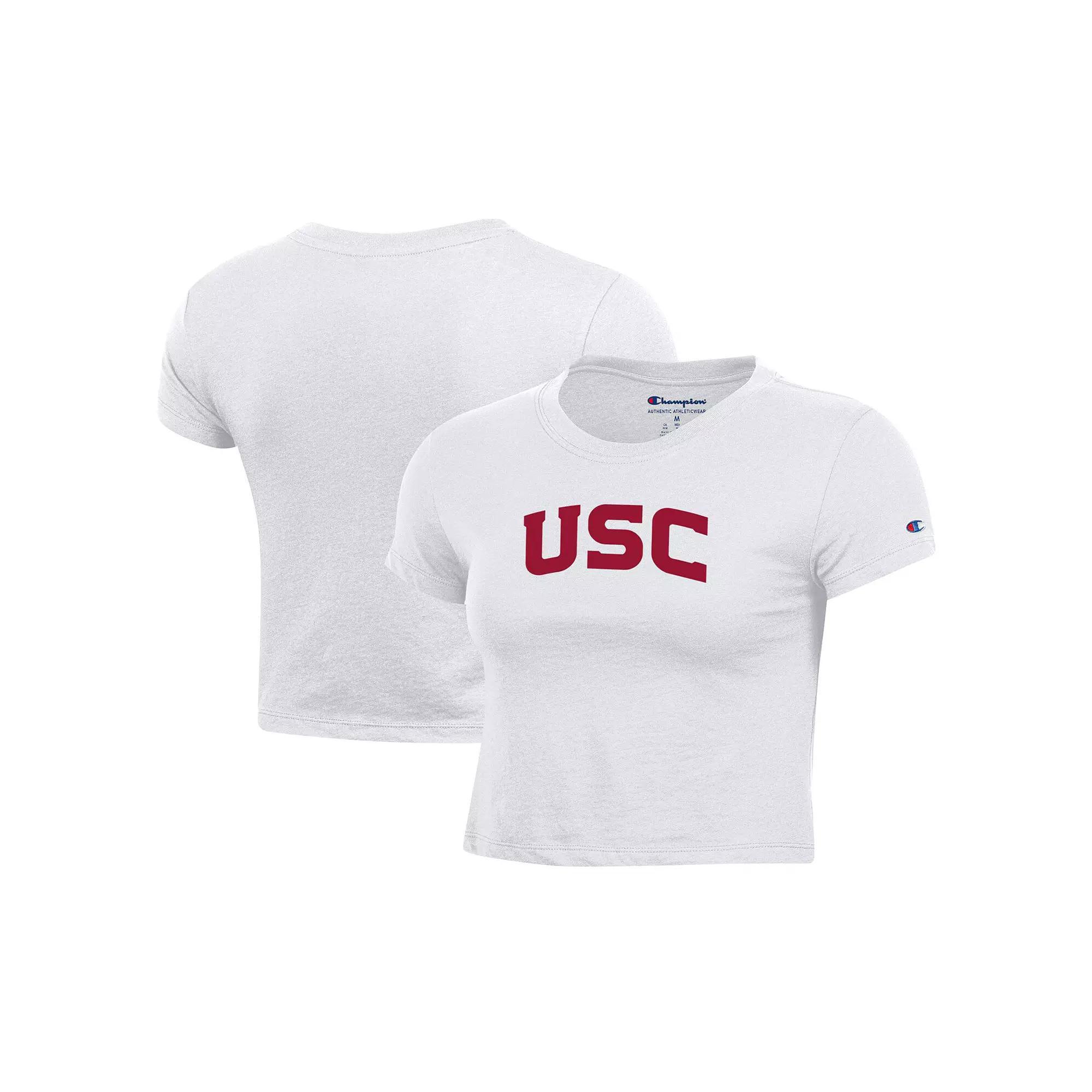Women's Champion White USC Trojans Core Baby T-Shirt, Size: XXL Product Image