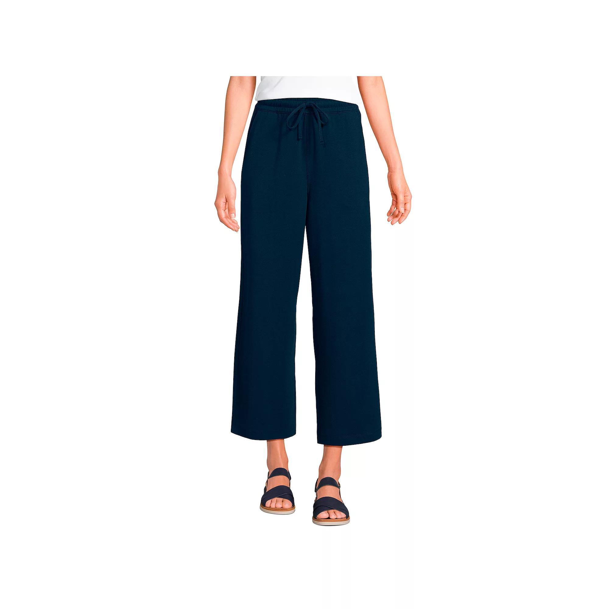 Petite Lands' End Sport Pull-On Drawstring Wide Leg Crop Pants, Women's, Size: XS Petite, Radiant Blue Product Image