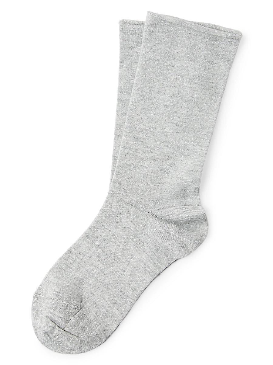 Womens Cashmere and Silk Sparkling Knit Socks Product Image
