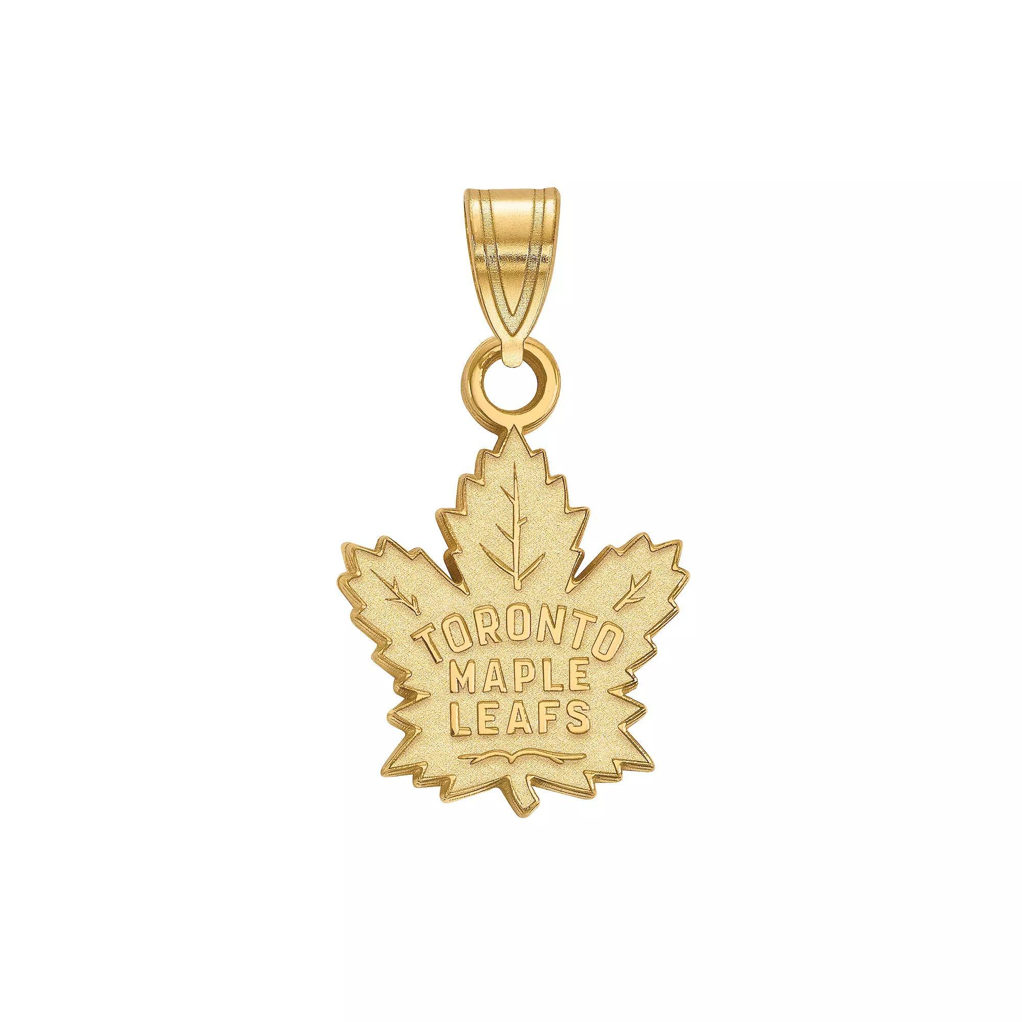 LogoArt Toronto Maple Leafs Sterling Silver Small Pendant, Women's, Gold Over Sterling Product Image