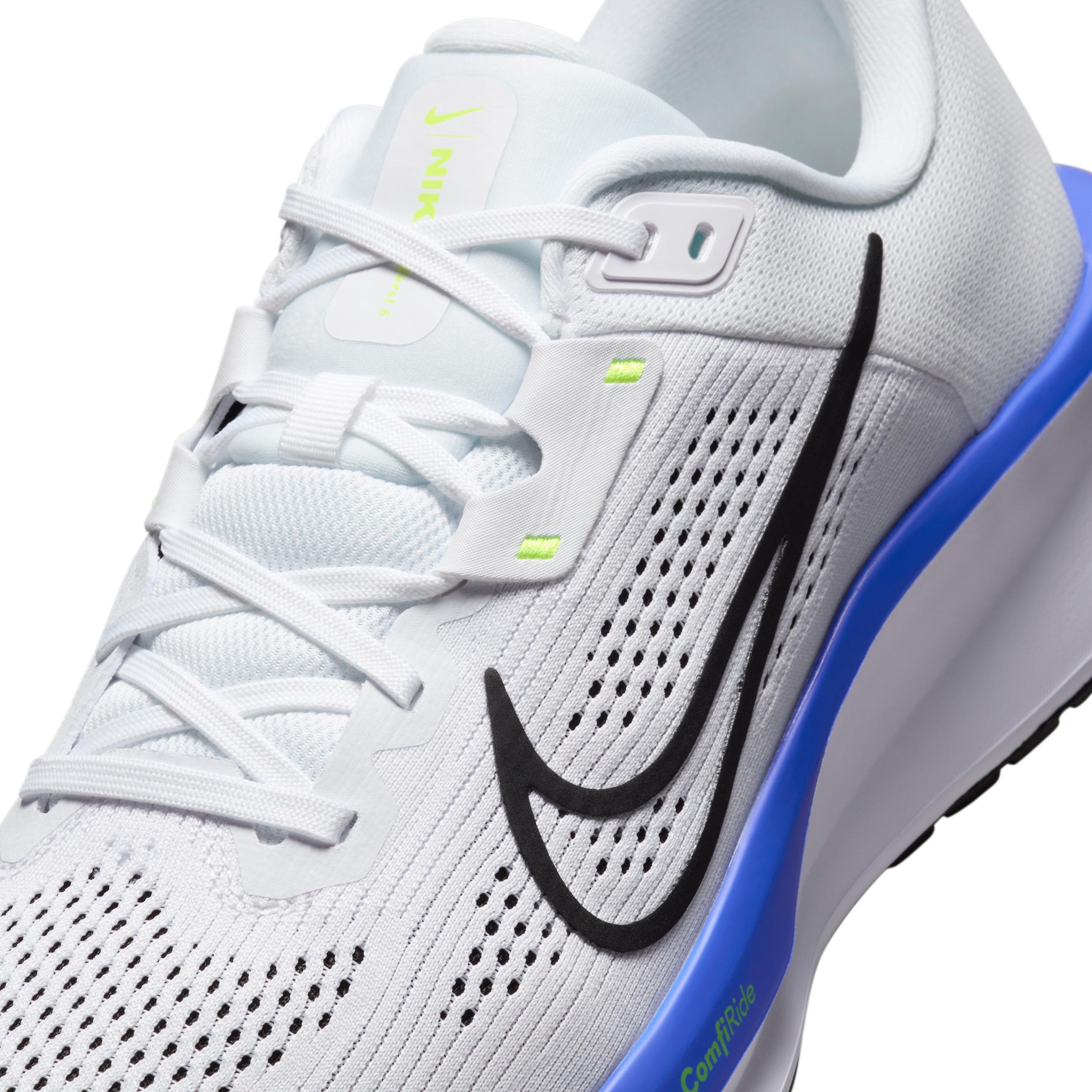 Nike Quest 6 Men's Road Running Shoes, Size: 9.5, White Black Royal Product Image
