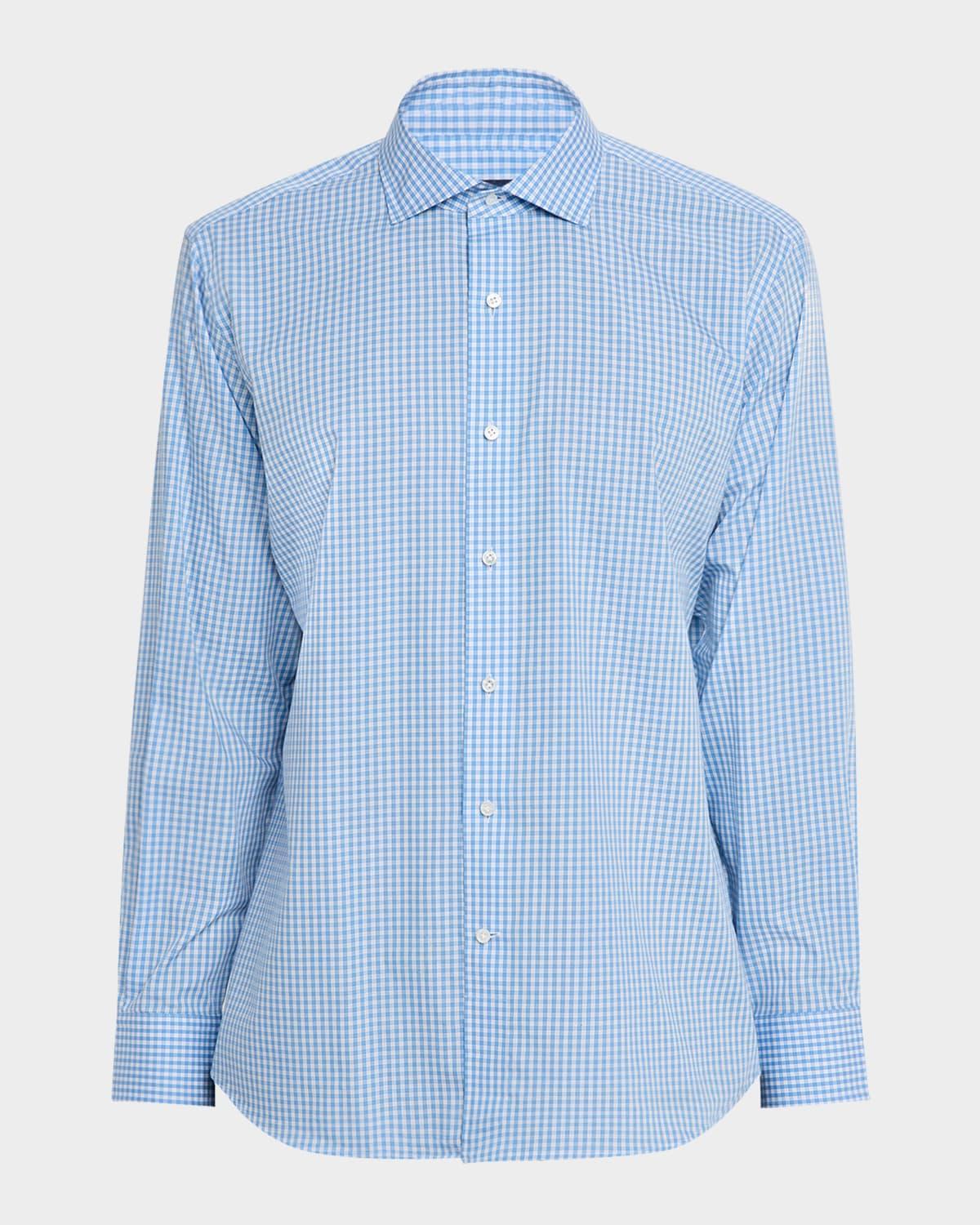 Mens Capri Cotton Mini-Plaid Sport Shirt Product Image