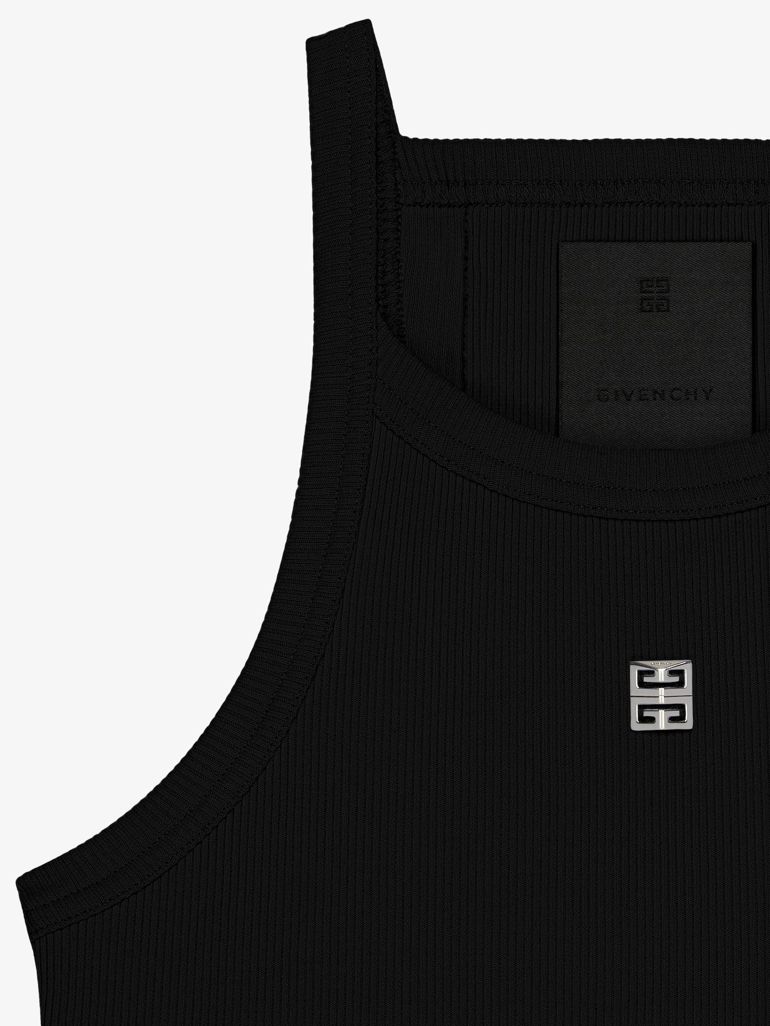 Cropped tank top in cotton with 4G detail Product Image