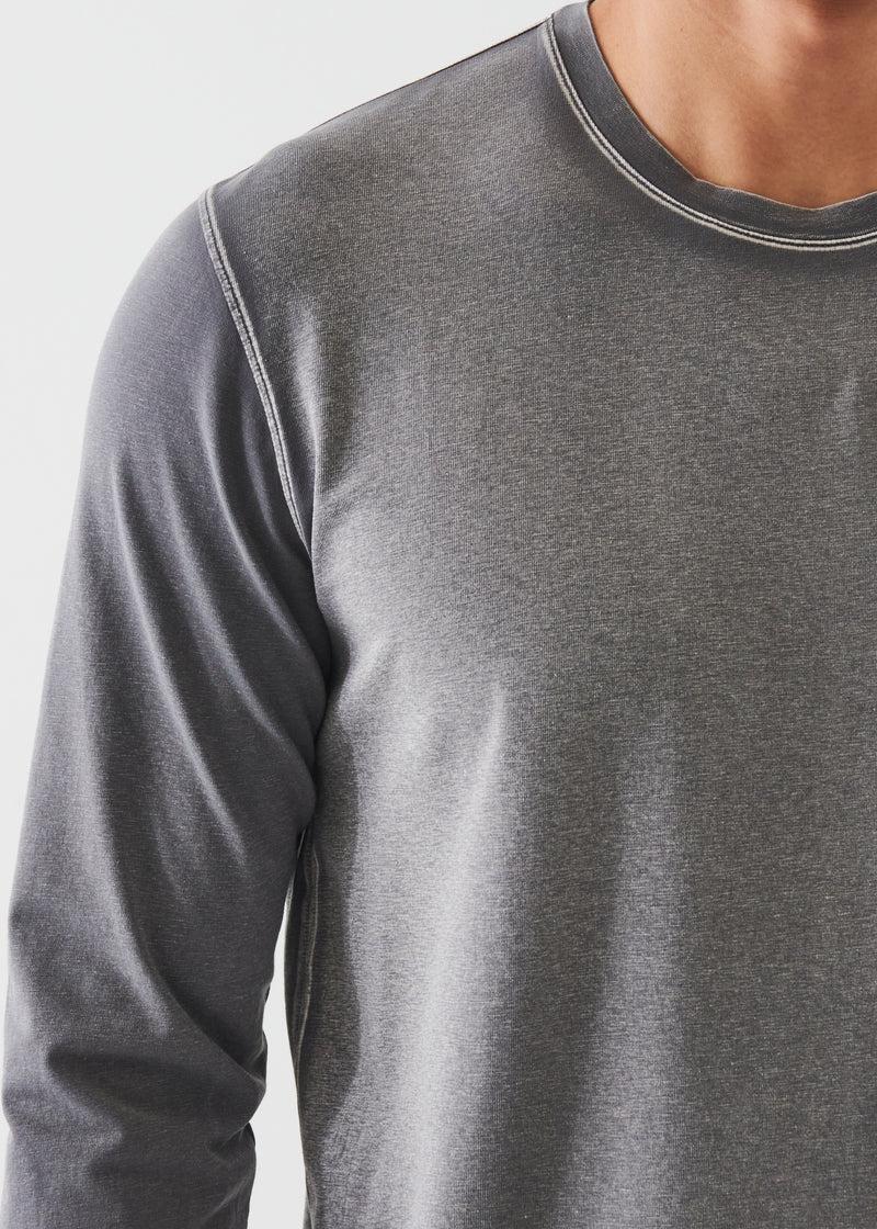 Patrick Assaraf Pima Cotton Stretch Vintage Wash Long Sleeve- Thyme Product Image