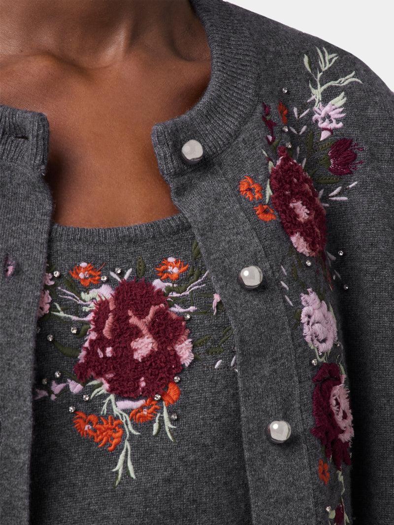 GREY CARDIGAN IN WOOL AND CASHMERE Product Image