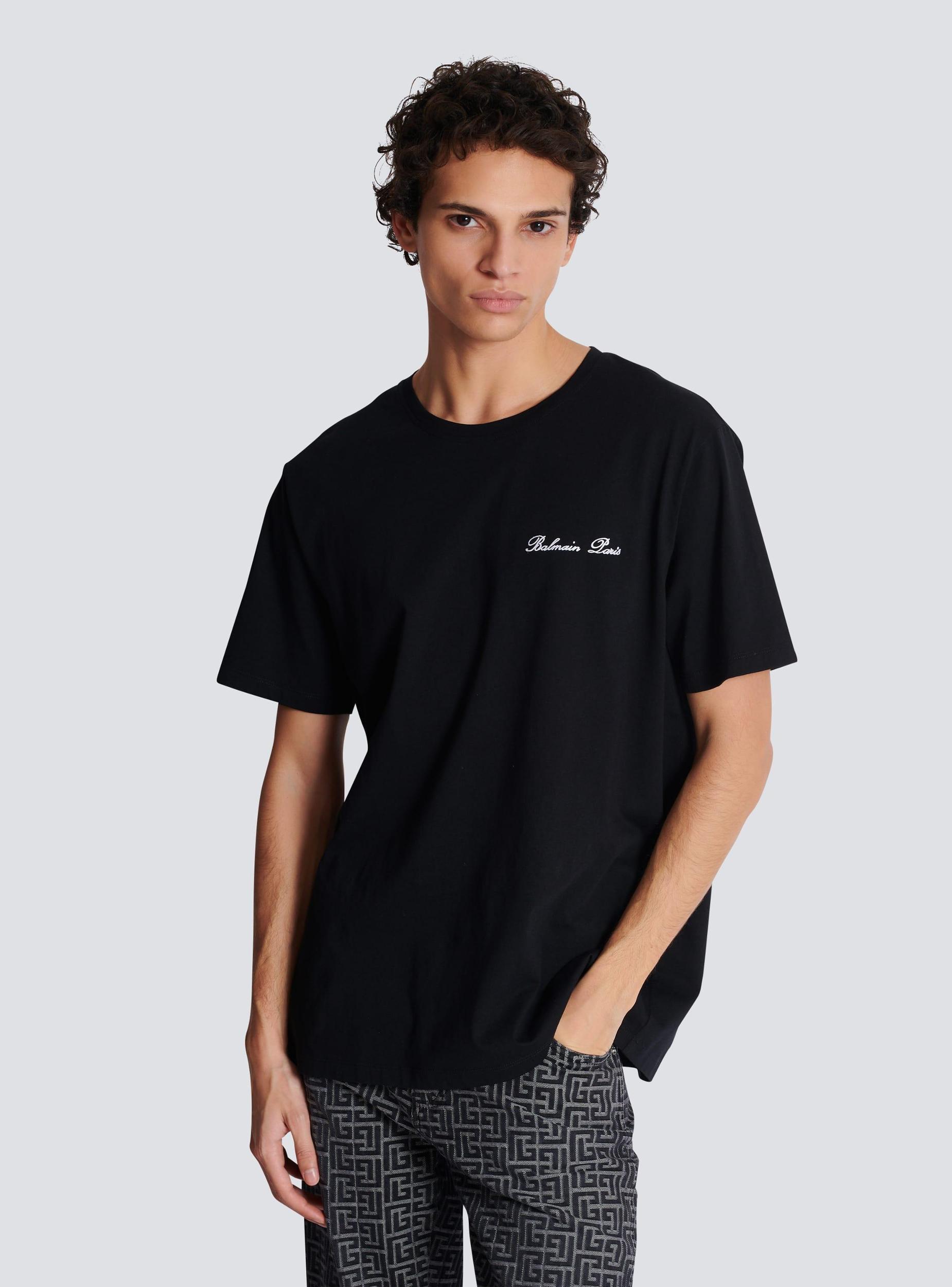 Loose T-shirt with Balmain Signature embroidery Product Image