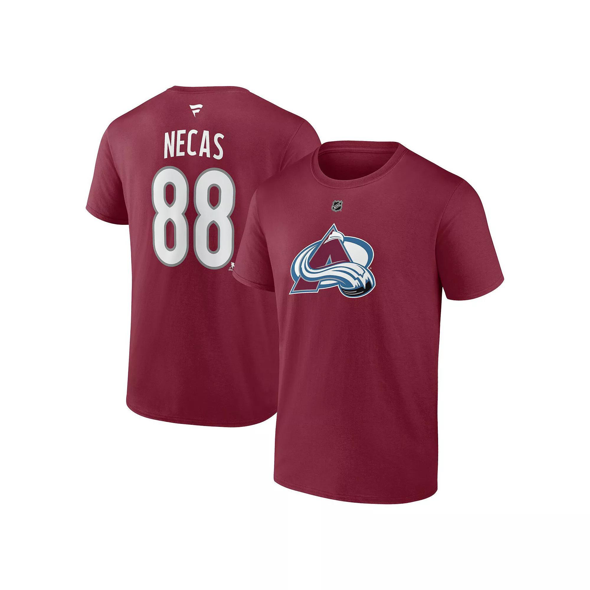 Men's Fanatics Martin Necas Burgundy Colorado Avalanche Authentic Stack Name & Number T-Shirt, Size: Medium, Med Re Product Image