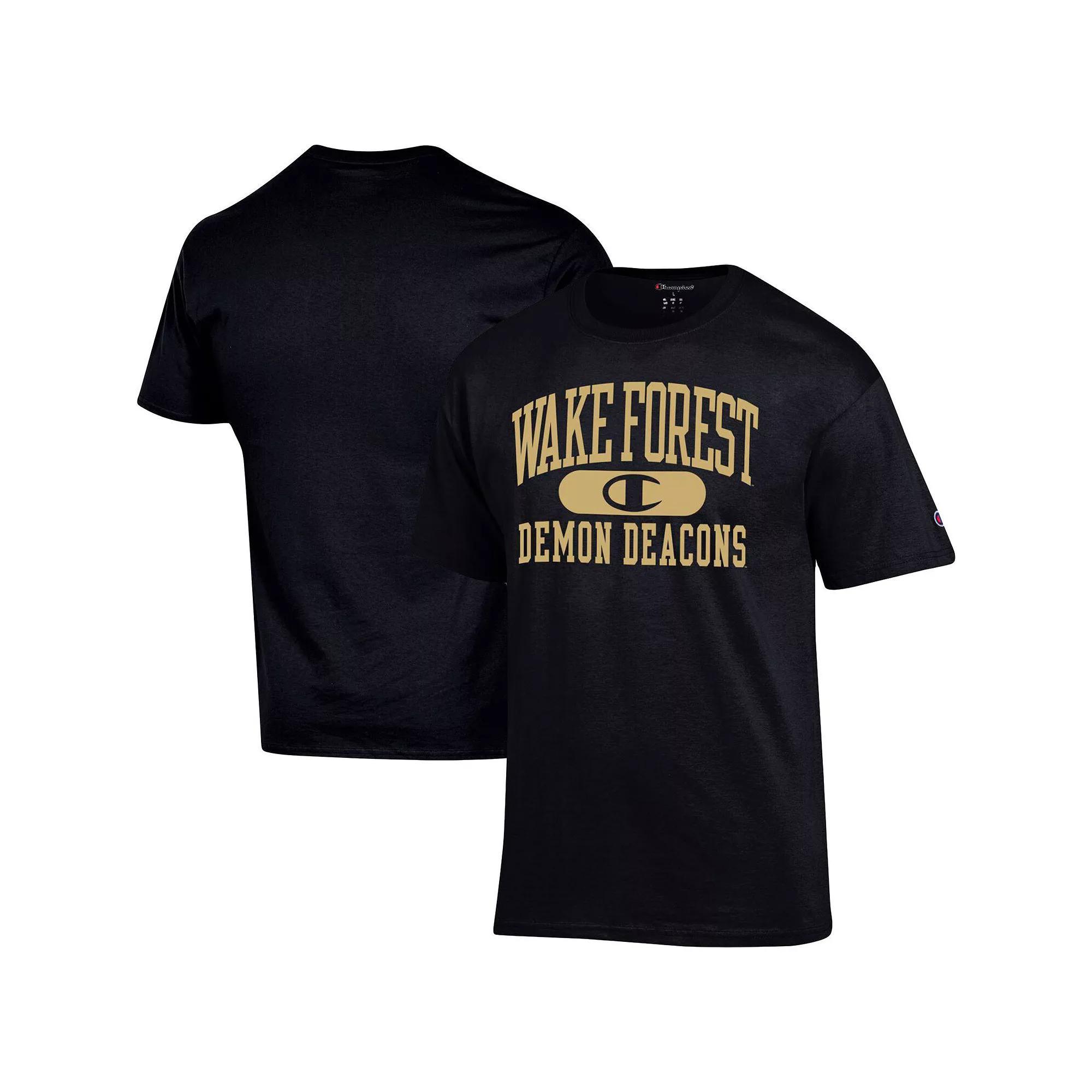 Men's Champion Black Wake Forest Demon Deacons Arch Pill T-Shirt, Size: Large, Wfu Black Product Image