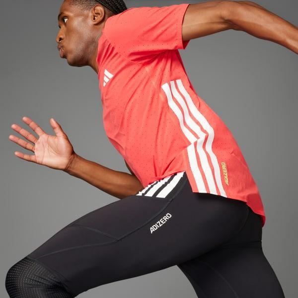 adidas Adizero Running Tee Semi Lucid Red XL Mens Product Image