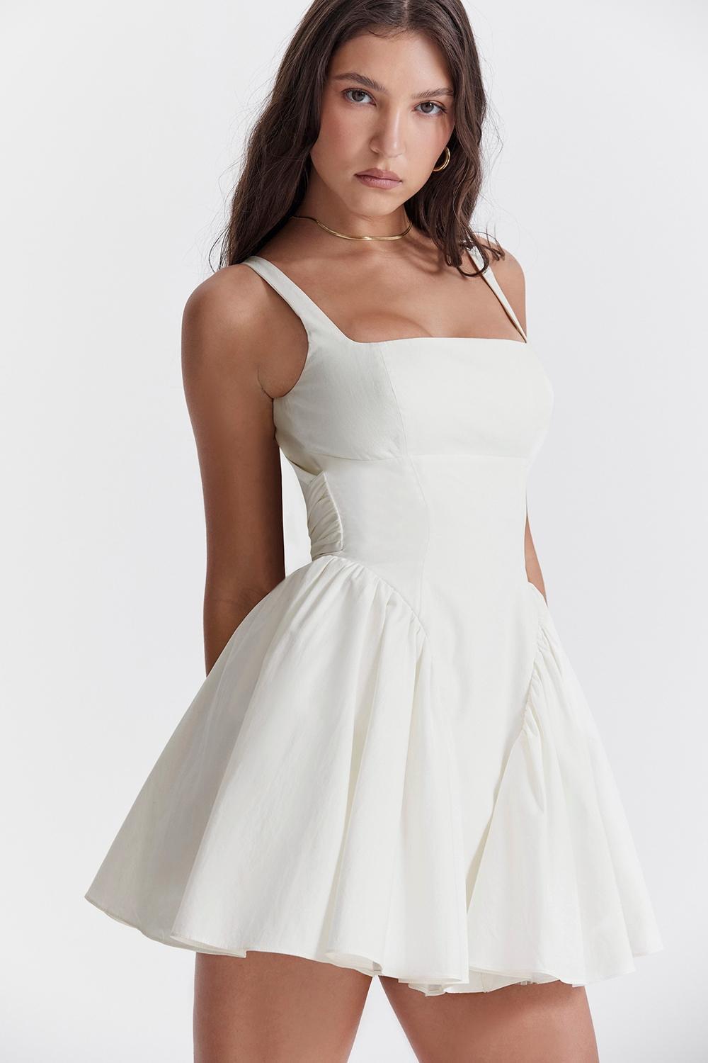 Florianne Ivory Bow Mini Dress Product Image