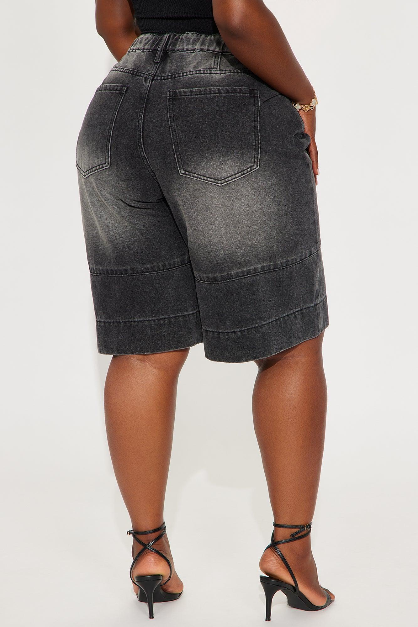 Keeping It Cool Denim Jorts - Black Wash Product Image