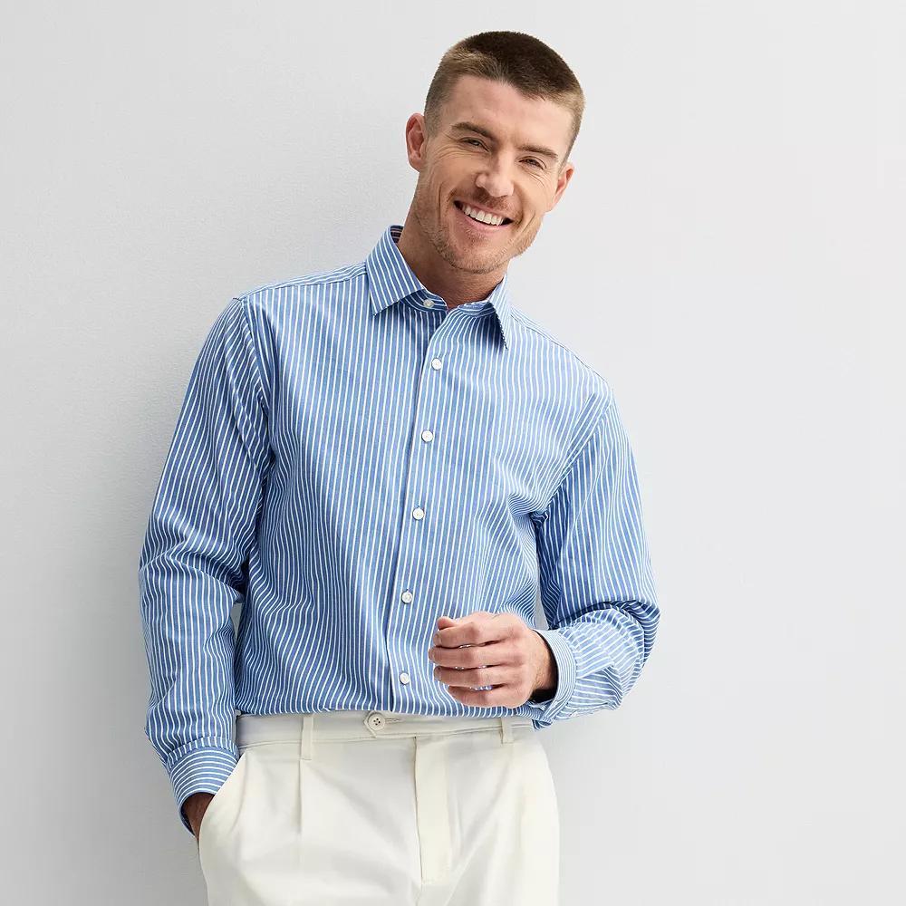 Men's Apt. 9® Premier Flex Regular-Fit Wrinkle Resistant Dress Shirt, Size: XL-34/35, Snorkel Blue Stripe Product Image