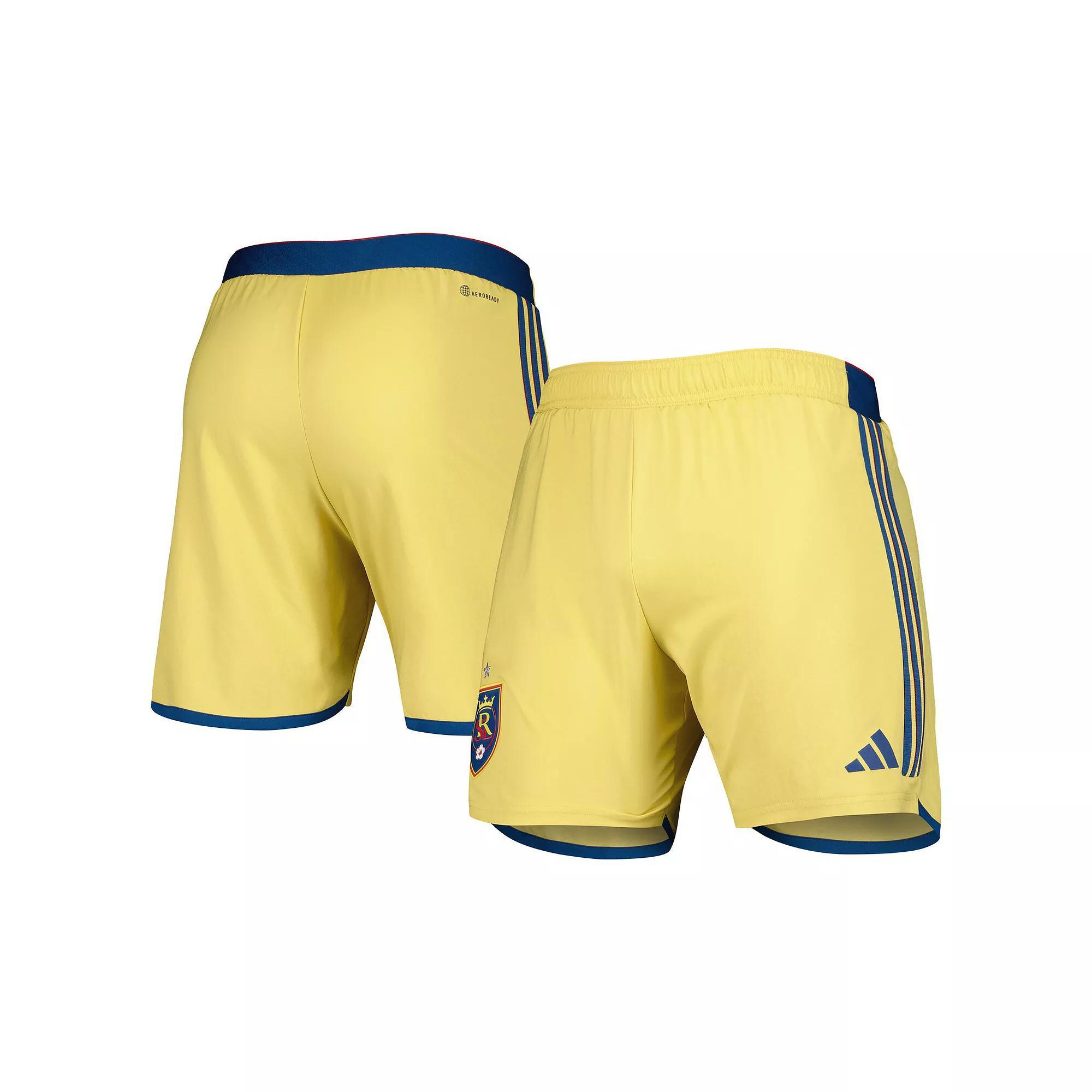 Men's adidas Gold Real Salt Lake 2023 Away AEROREADY Authentic Shorts, Size: 2XL, Slt Gold Product Image
