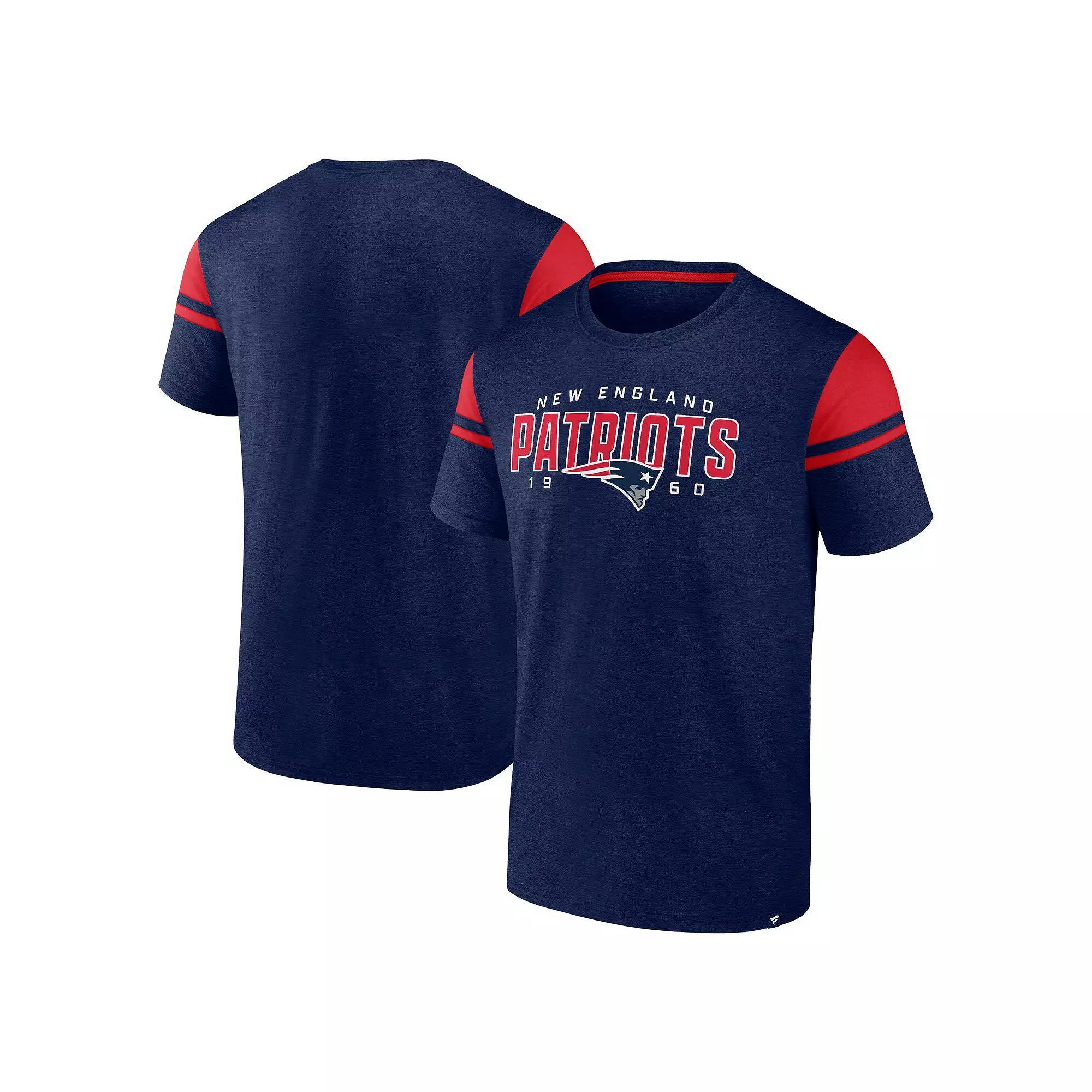 Men's Fanatics Navy New England Patriots Old School Play Slub T-Shirt, Size: Large, Blue Product Image