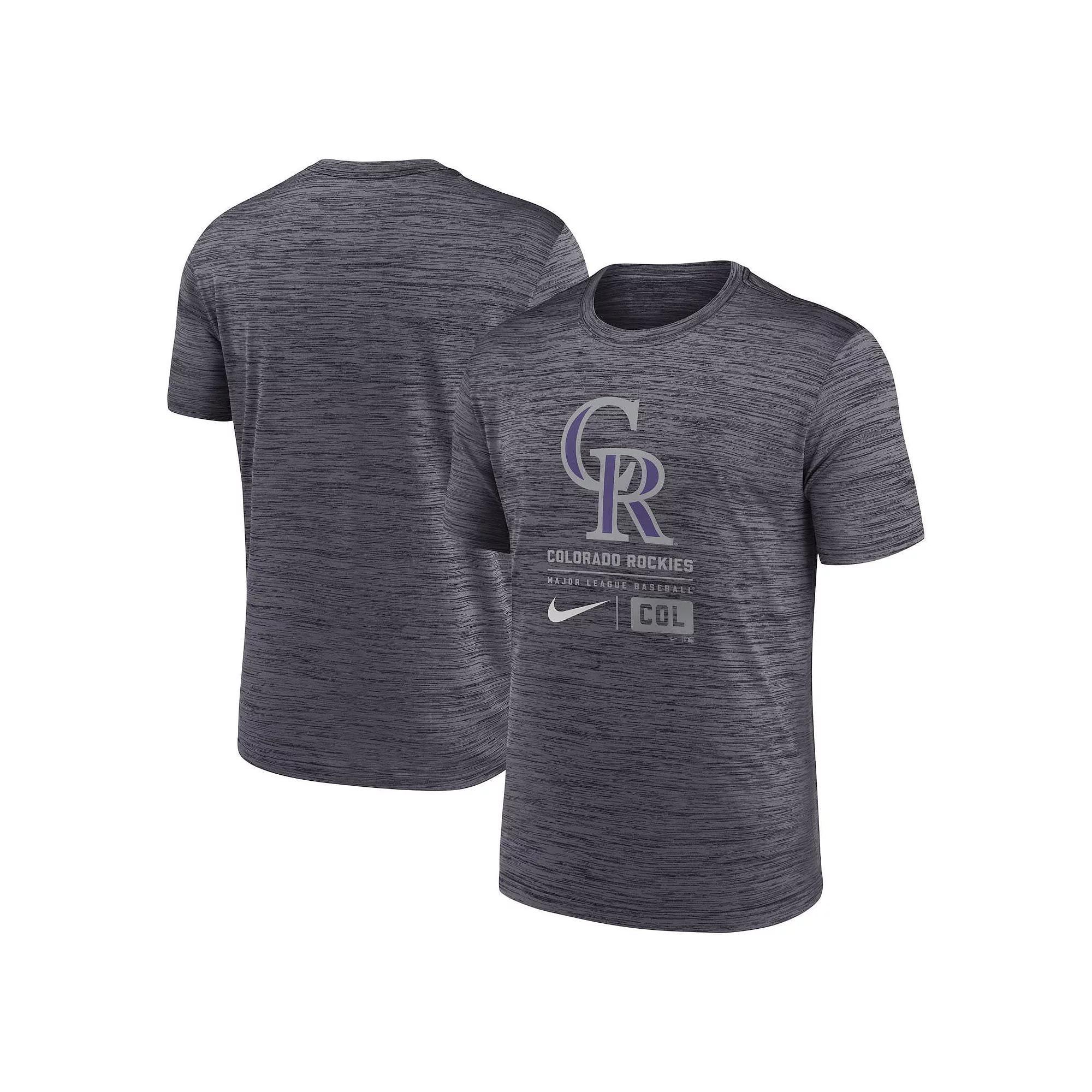 Men's Nike Black Colorado Rockies Large Logo Velocity T-Shirt, Size: 2XL Product Image