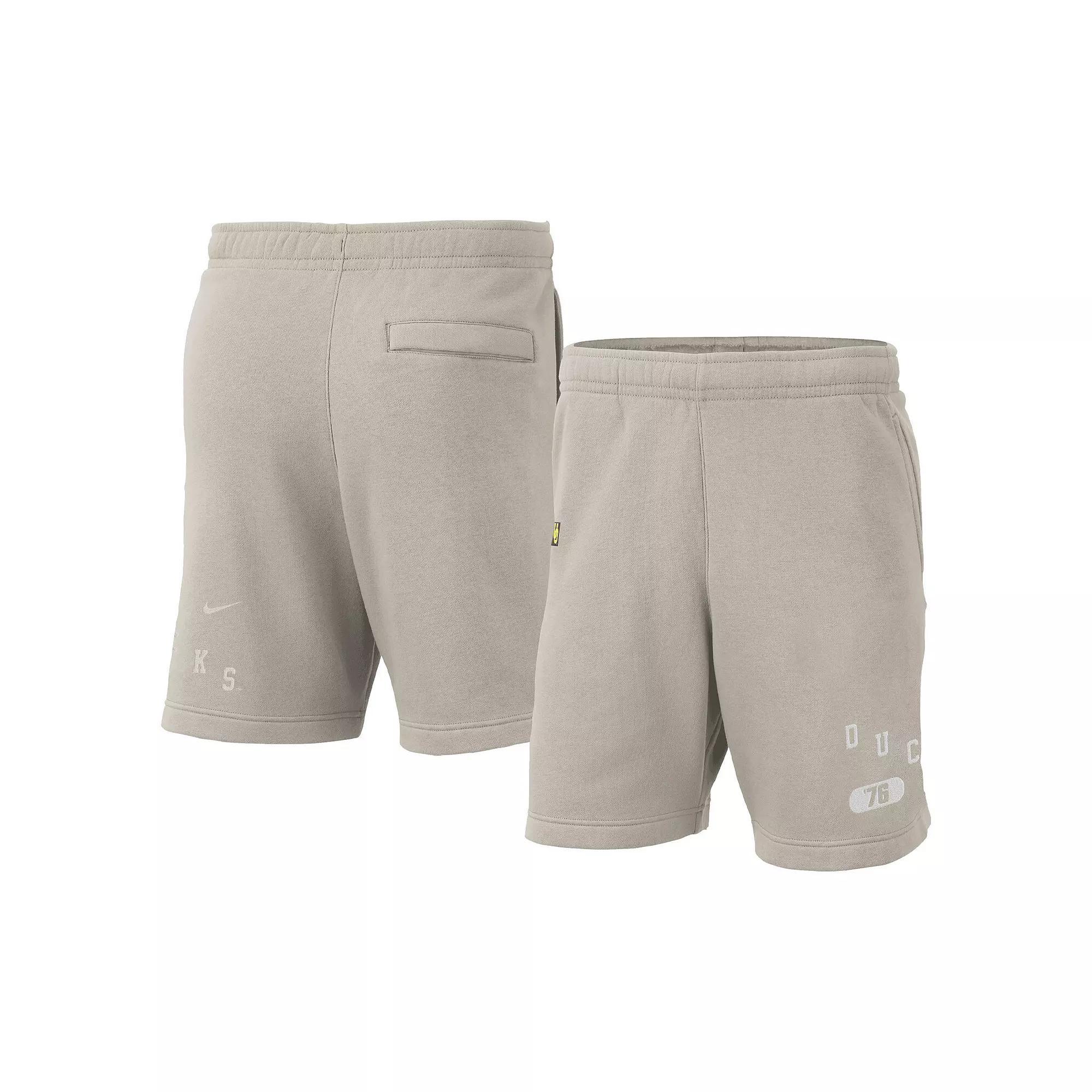 Men's Nike Cream Oregon Ducks Fleece Shorts, Size: Large, Beige Product Image