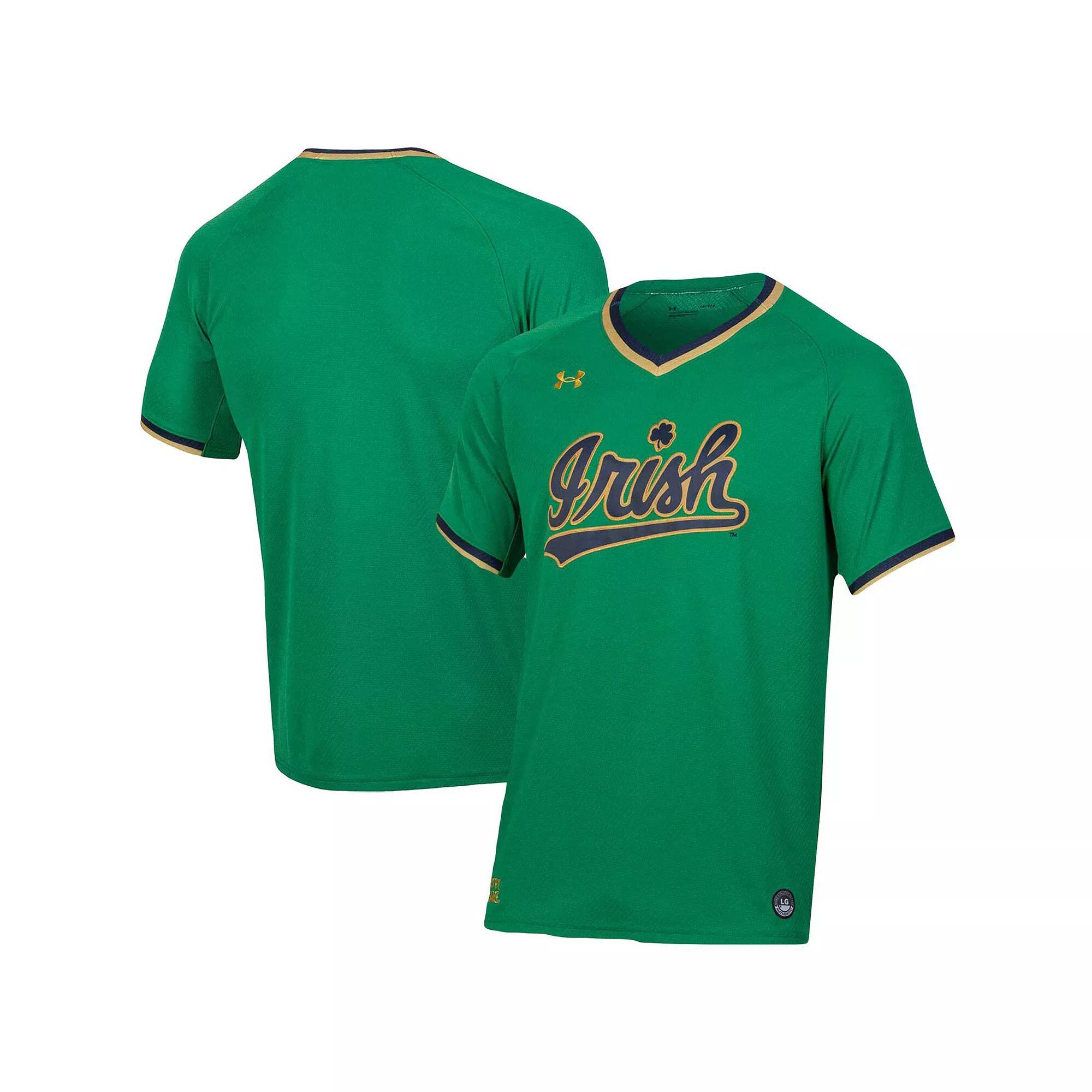 Men's Under Armour Green Notre Dame Fighting Irish Replica Baseball Jersey, Size: Small Product Image