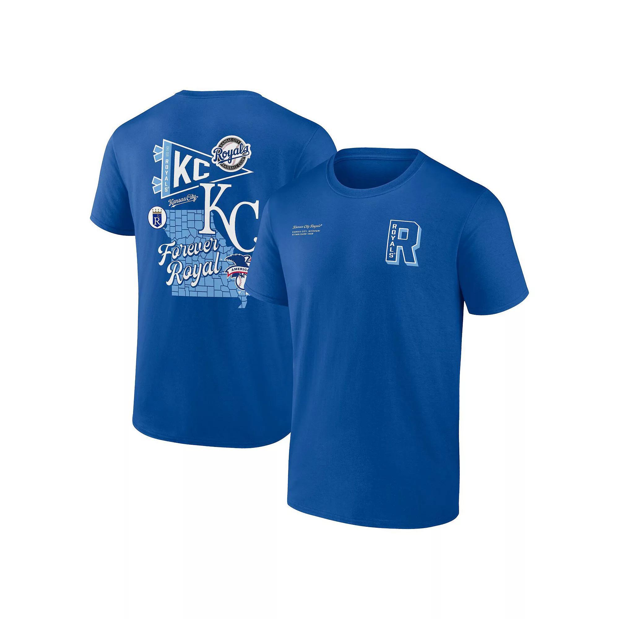 Men's Fanatics Branded Royal Kansas City Royals Split Zone T-Shirt, Size: XL, Blue Product Image