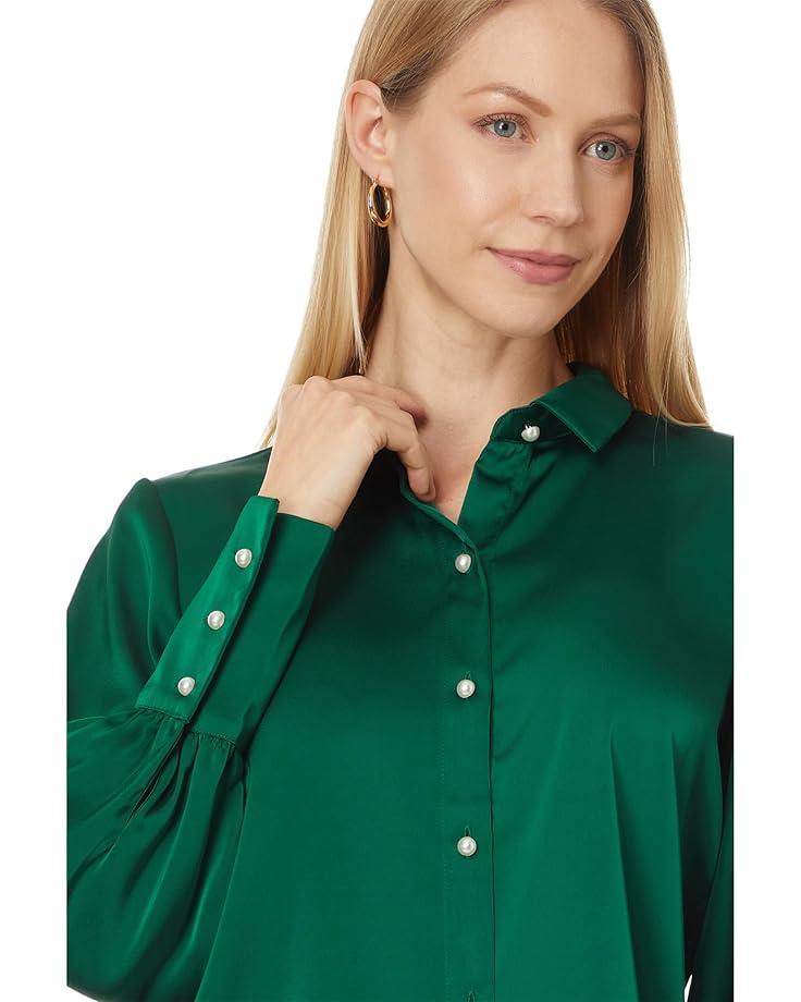 Long Sleeve Blouse w/ Neck Tie Product Image