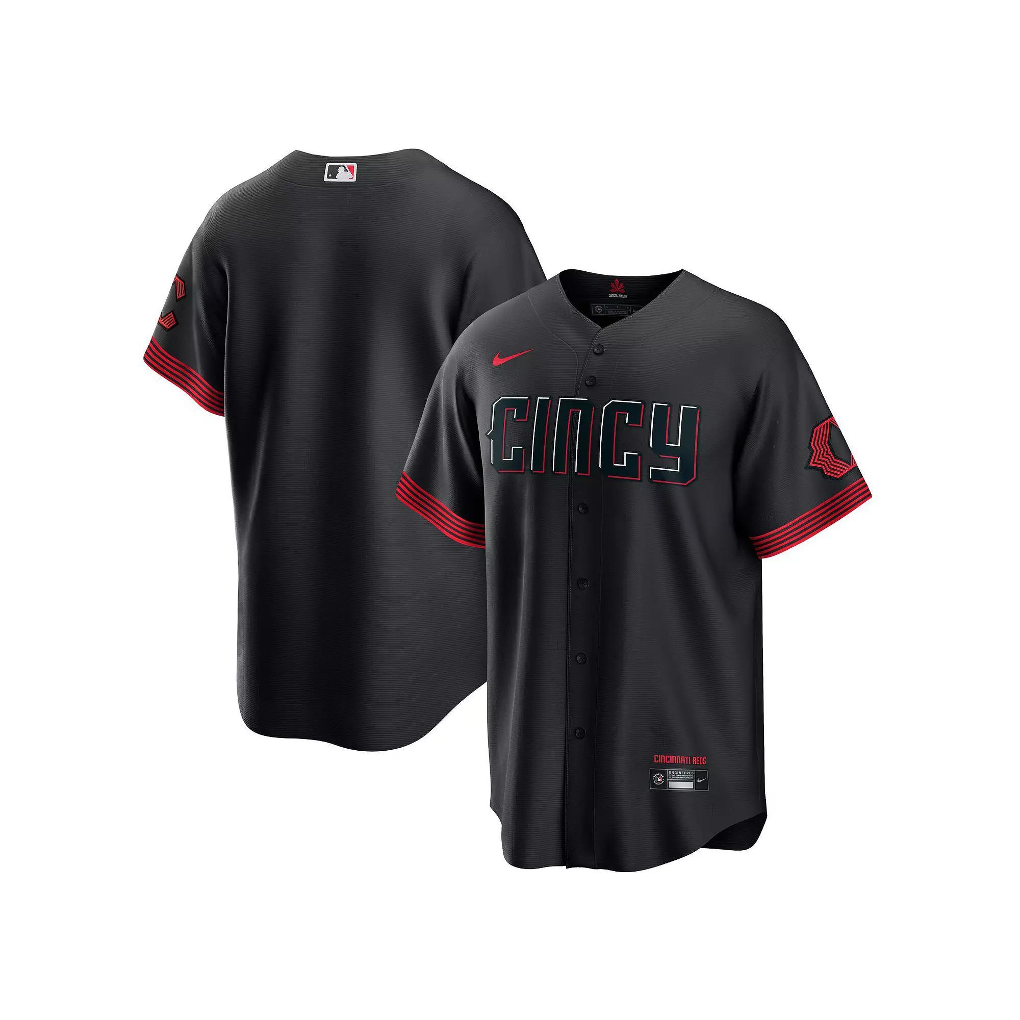 Mens Nike Black Cincinnati Reds 2023 City Connect Replica Jersey Product Image