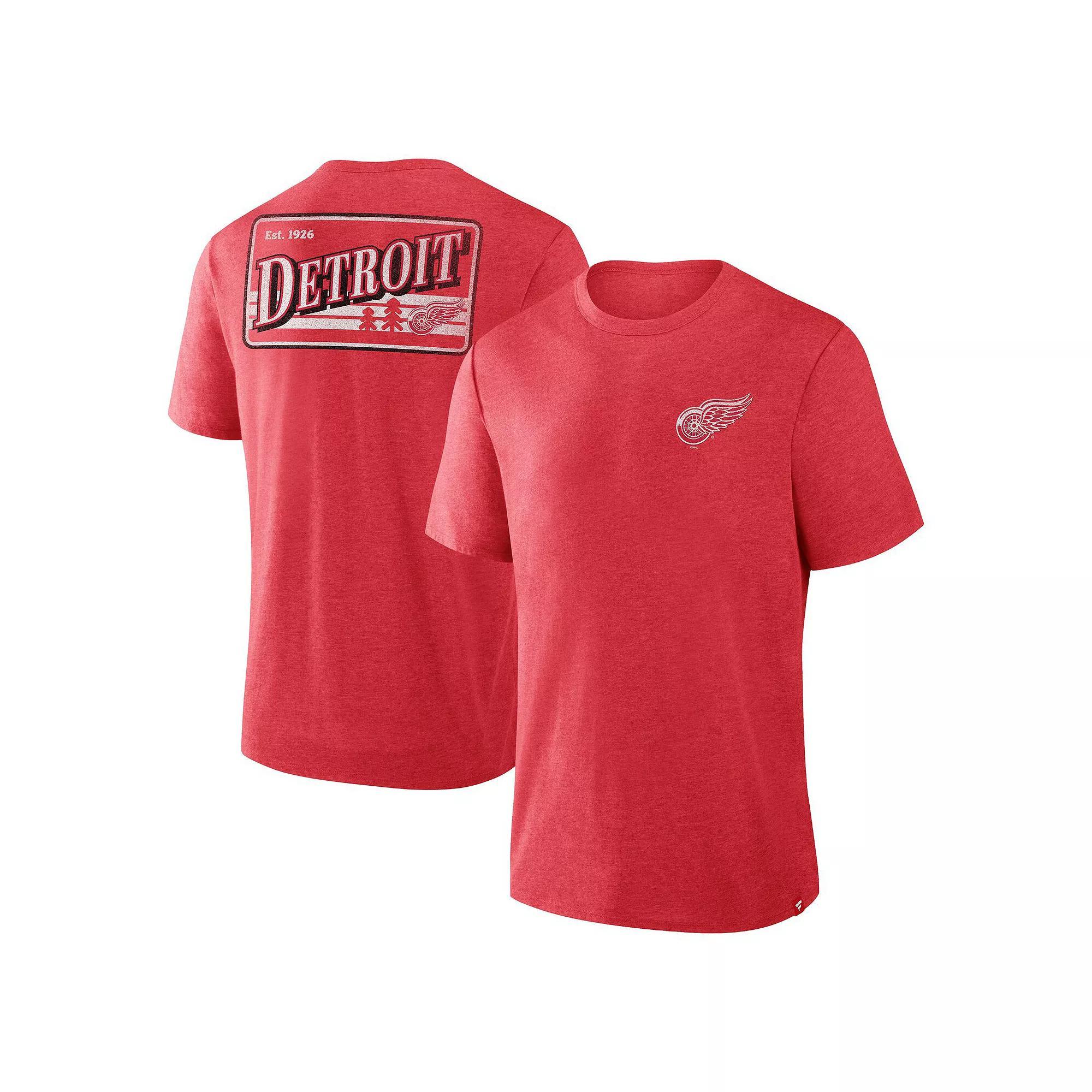 Men's Fanatics Heather Red Florida Panthers Fan Lanes Tri-Blend T-Shirt, Size: Large, Pnt Red Product Image