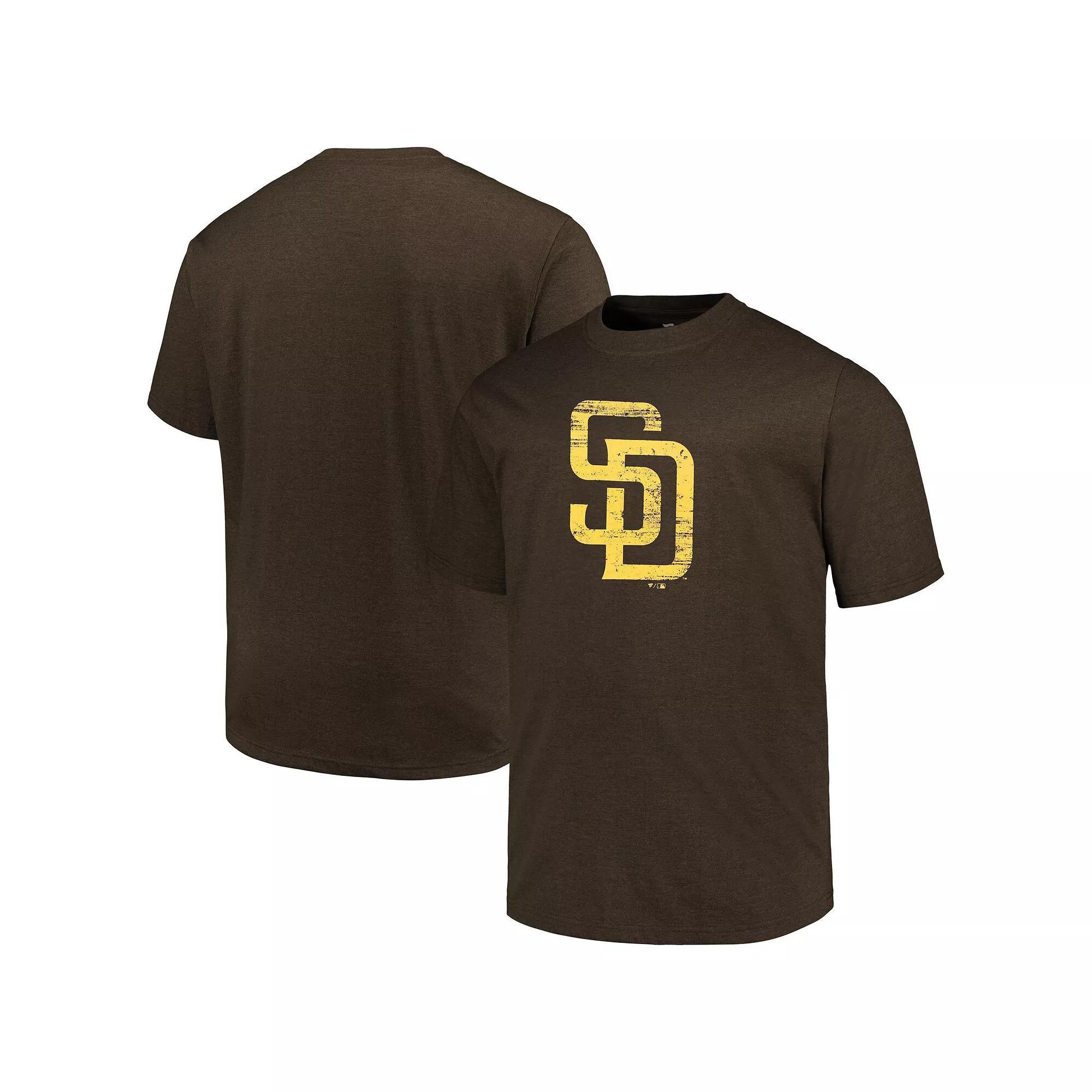 Men's Profile Heather Brown San Diego Padres Big & Tall Weathered Logo T-Shirt, Size: 5XB Product Image