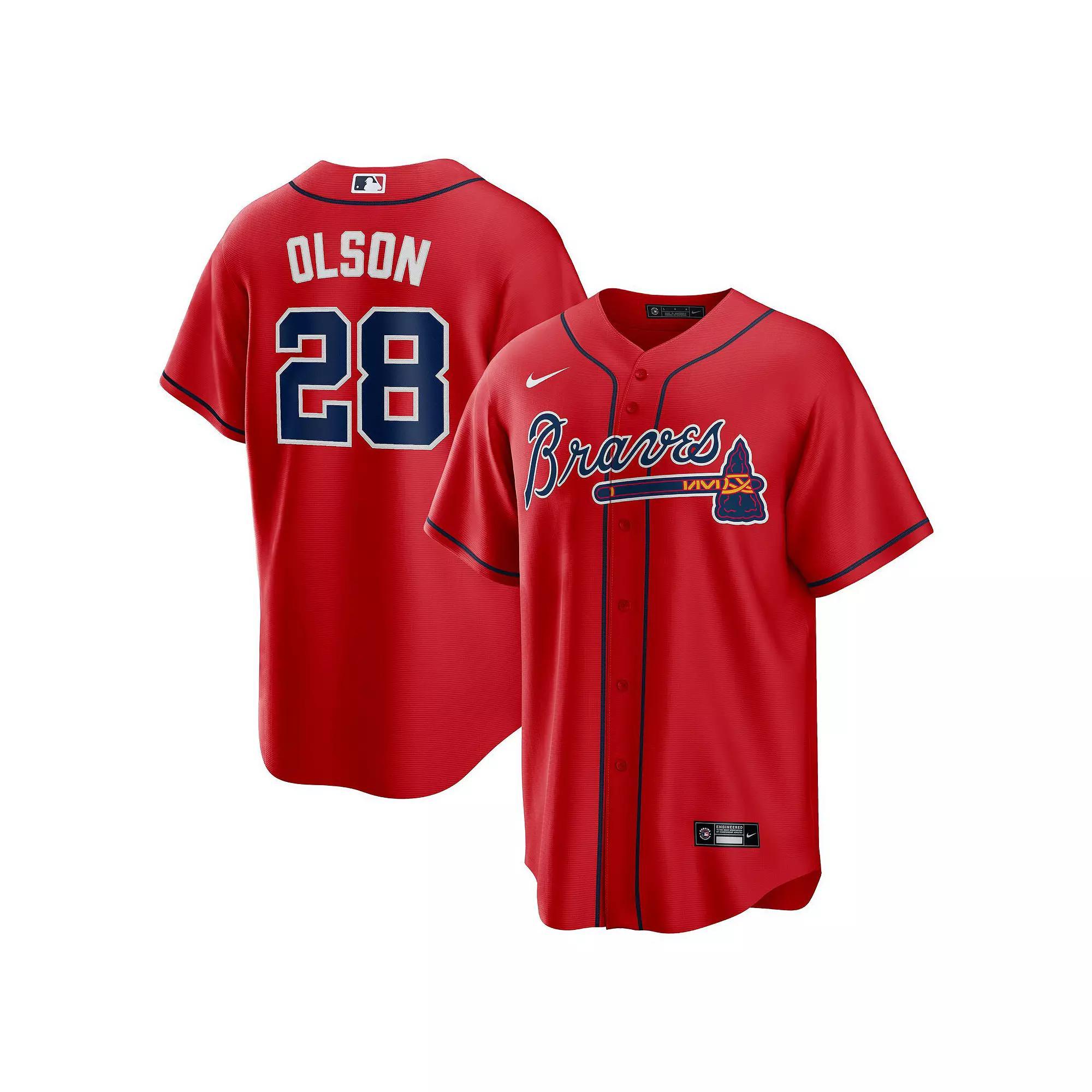 Men's Nike Matt Olson Red Atlanta Braves Alternate Replica Player Jersey, Size: 2XL Product Image