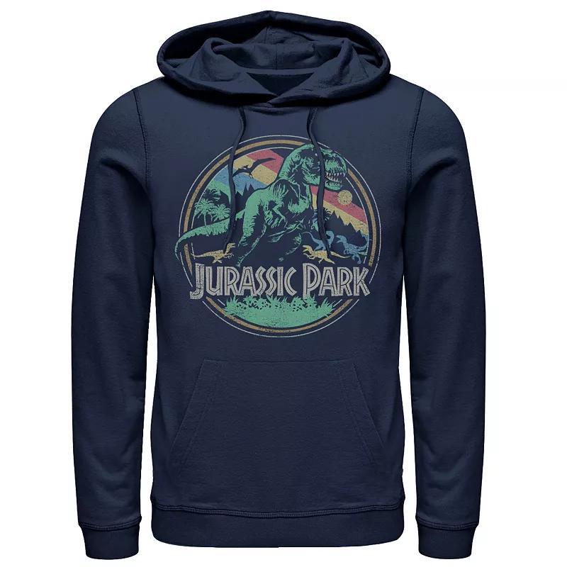 Mens Jurassic Park T-Rex Distressed Retro Logo Hoodie Product Image