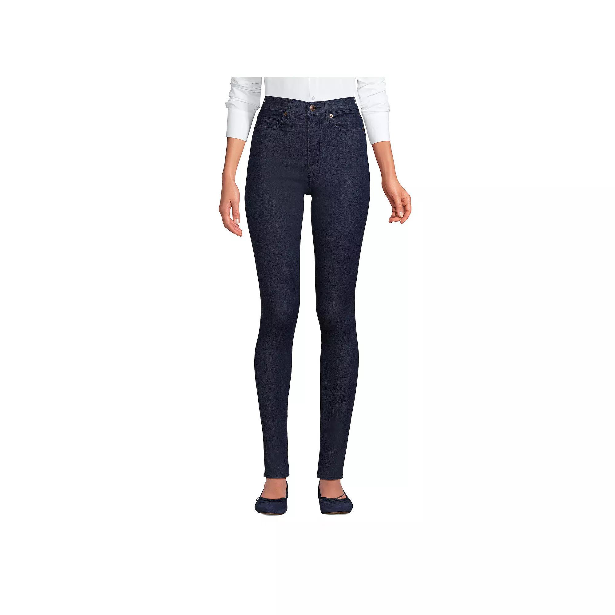 Women's Lands' End Lycra Skinny Jeans, Size: 16, River Rinse Product Image