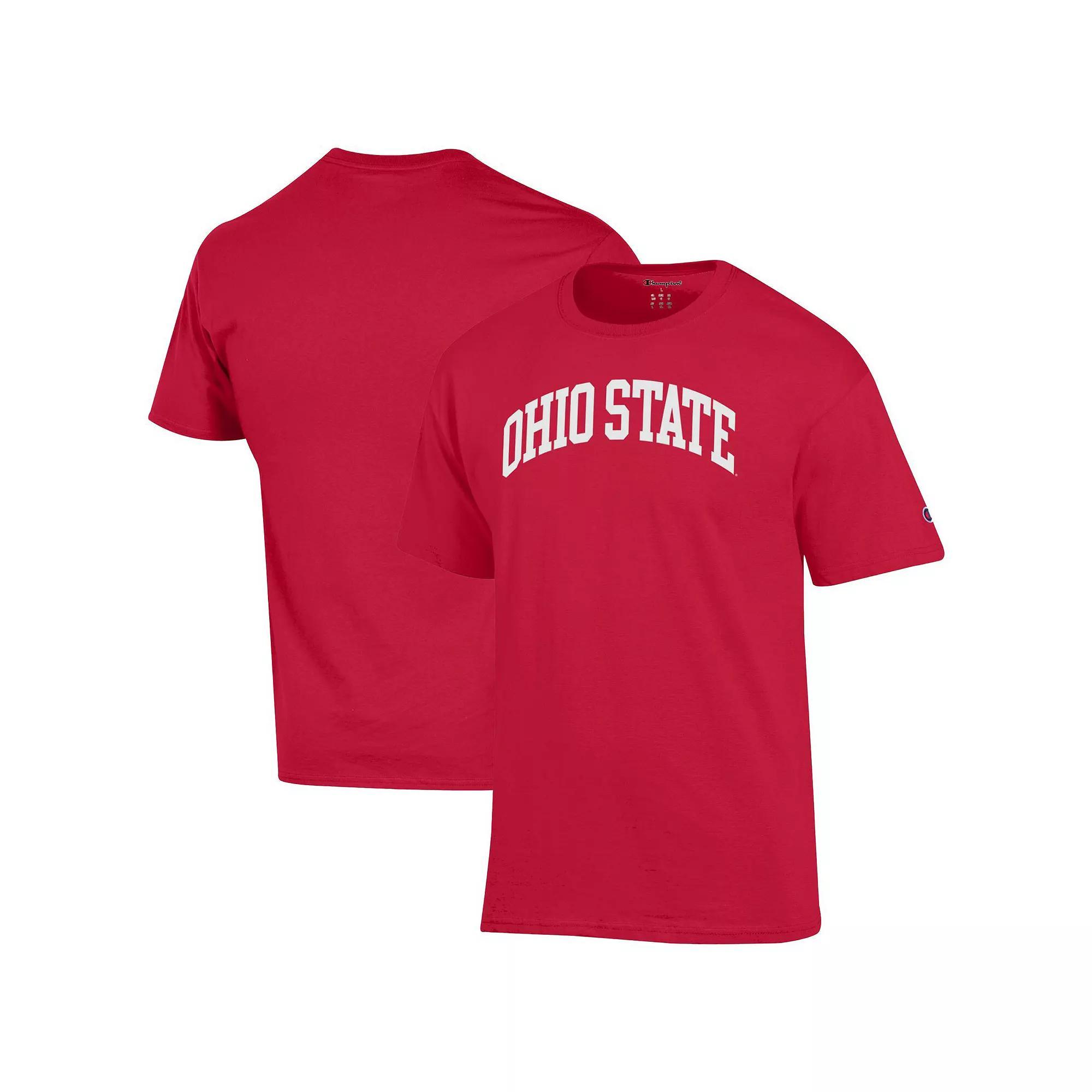 Men's Champion  Scarlet Ohio State Buckeyes Basic Arch T-Shirt, Size: Medium, Red Product Image