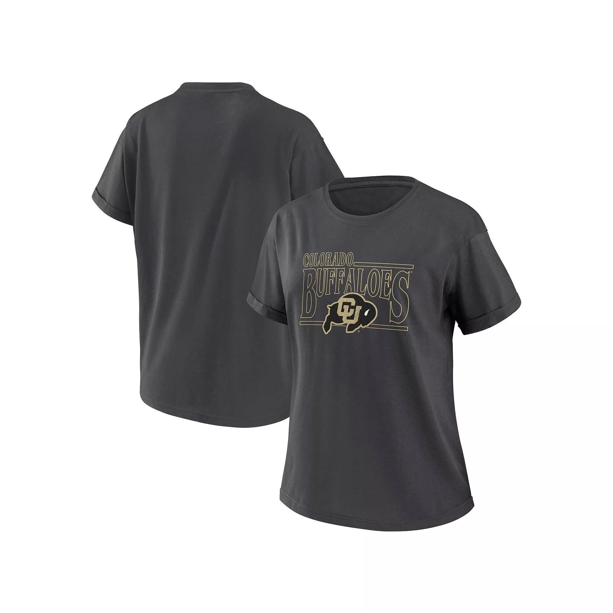 Women's WEAR by Erin Andrews Charcoal Colorado Buffaloes Boyfriend T-Shirt, Size: XS Product Image