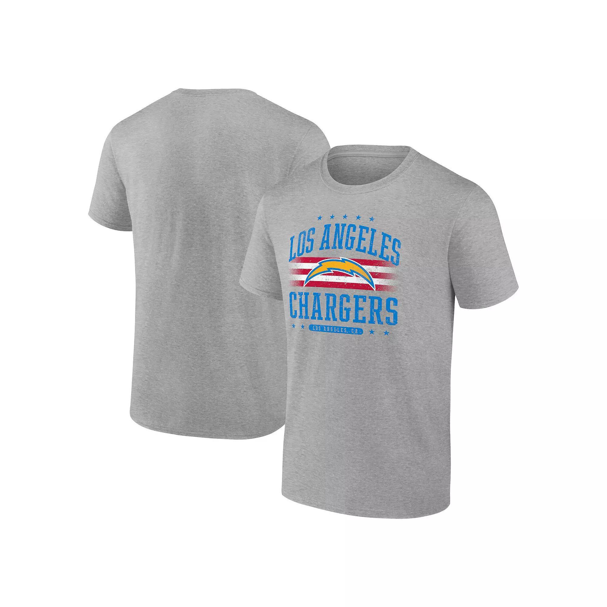 Men's Fanatics  Gray Los Angeles Chargers Americana T-Shirt, Size: 2XL, Grey Product Image