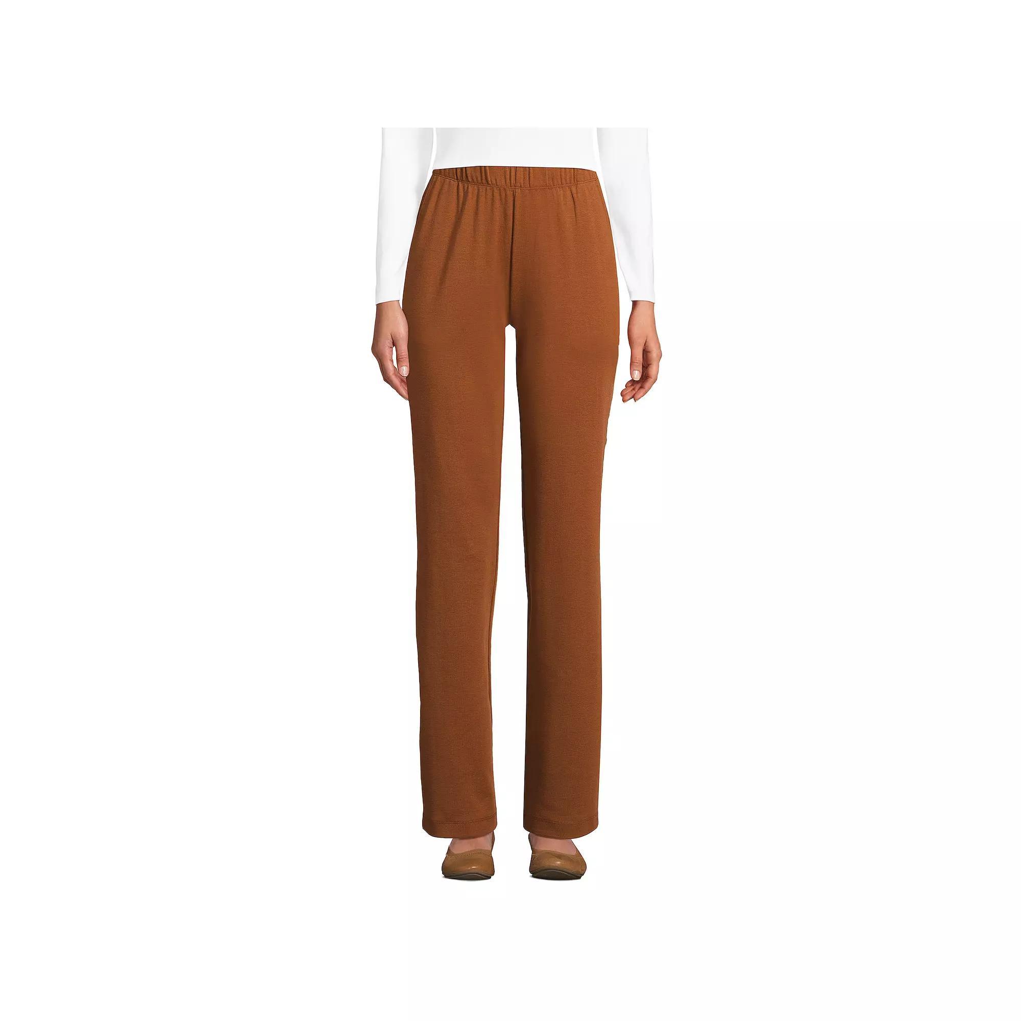 Women's Lands' End Sport Knit High Waist Pants, Size: Large Tall, White Product Image