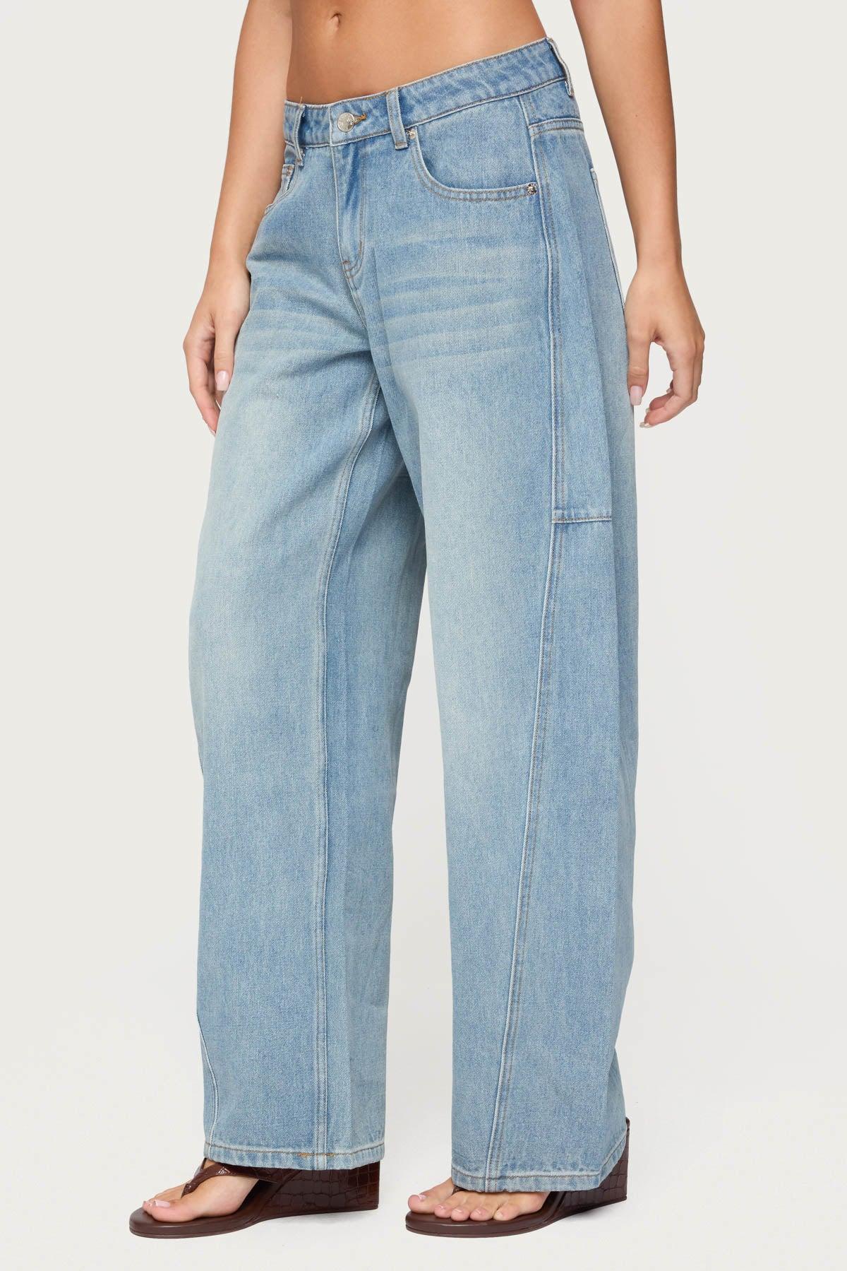 Korie Barrel Leg Low Rise Jeans Product Image