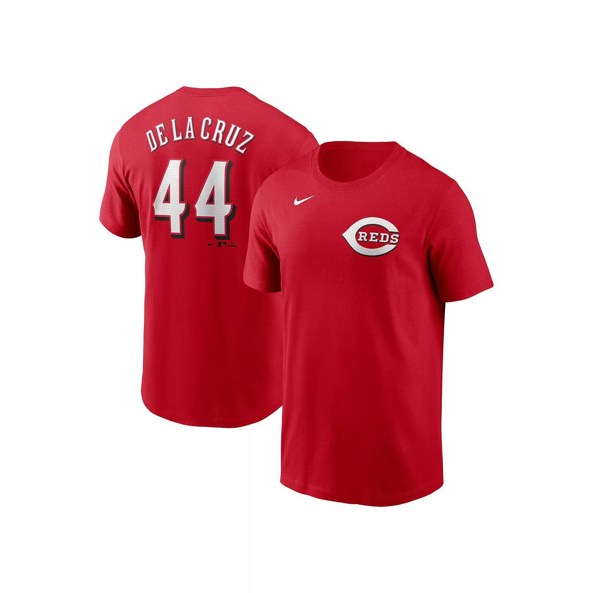 Men's Nike Elly De La Cruz Red Cincinnati Reds Fuse Name & Number T-Shirt, Size: Large, Red Red Product Image