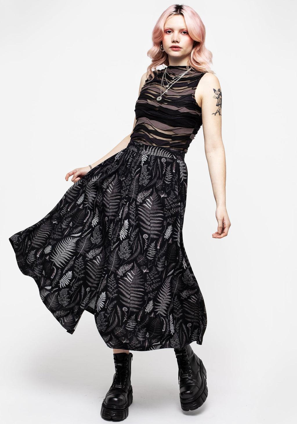 Maidenhair Button Up Midi Skirt Product Image