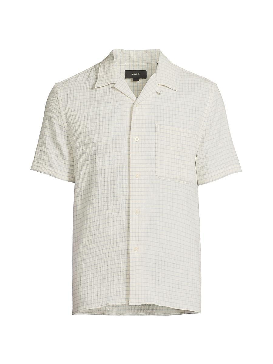 Mens Provence Plaid Stretch-Cotton Camp Shirt Product Image