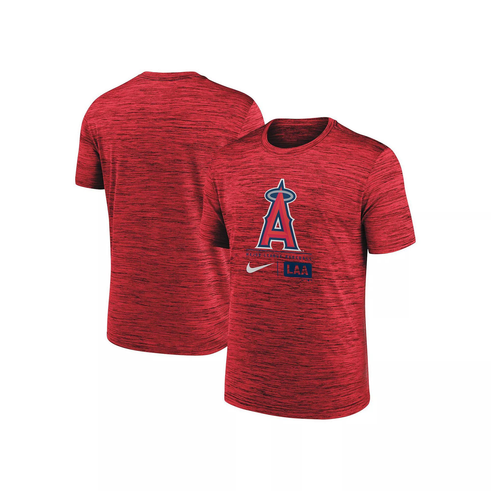 Men's Nike Red Los Angeles Angels Large Logo Velocity T-Shirt Product Image