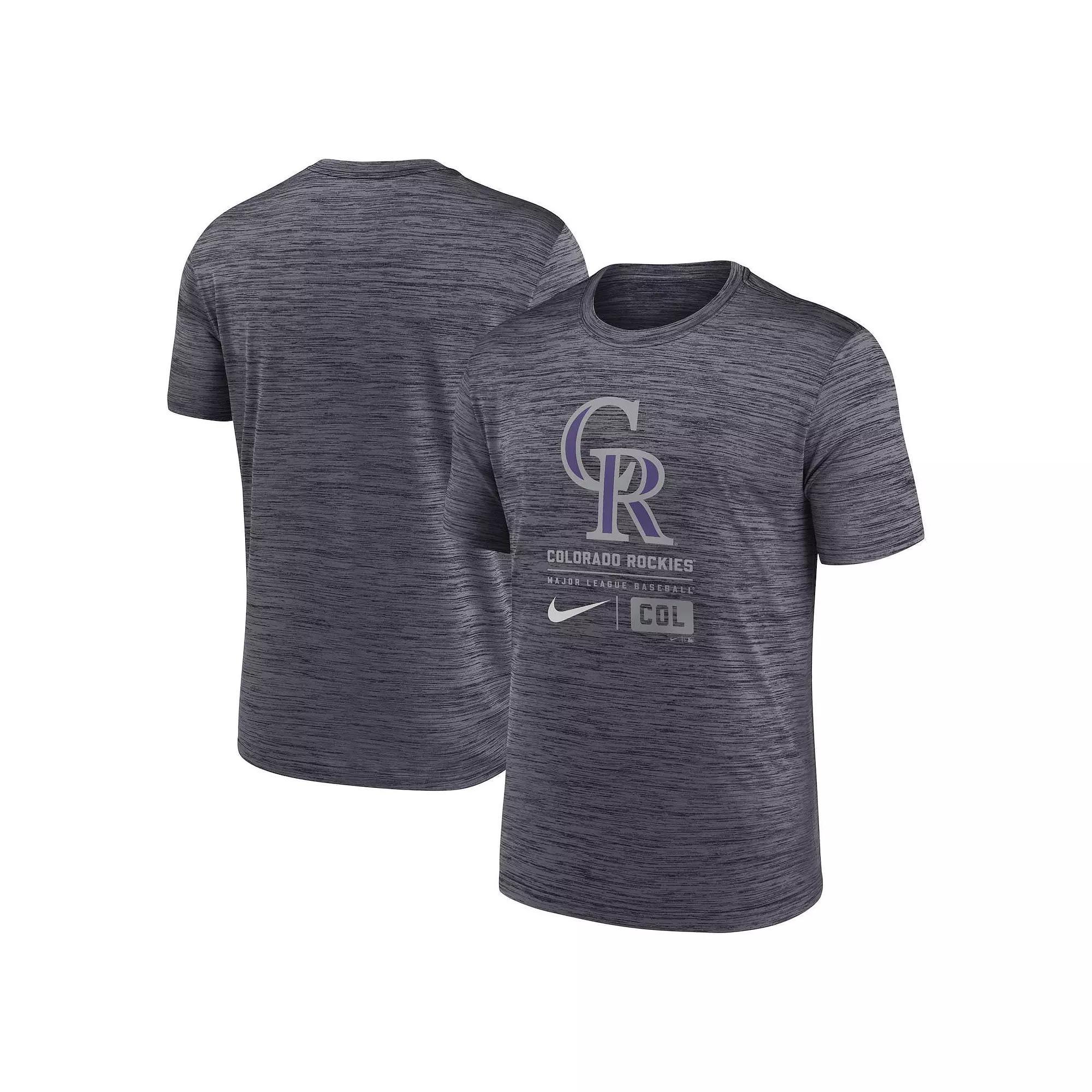 Men's Nike Black Colorado Rockies Large Logo Velocity T-Shirt, Size: 2XL Product Image