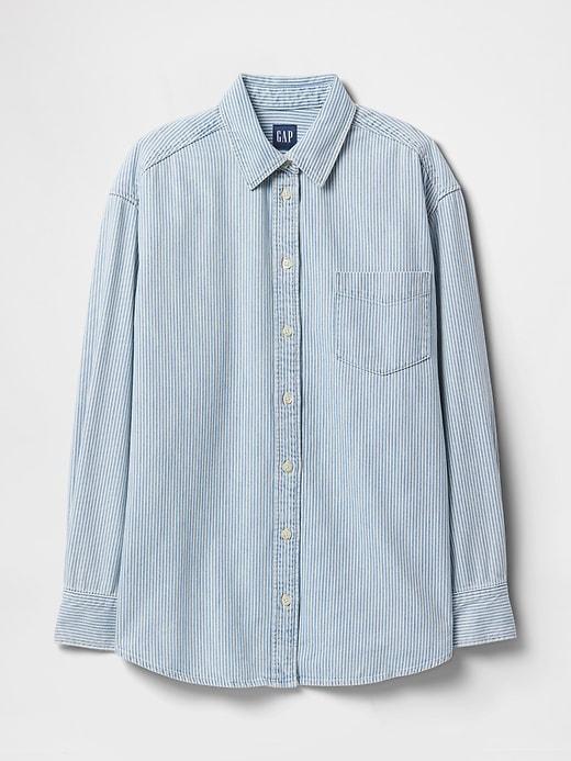 Denim Stripe Big Shirt Product Image