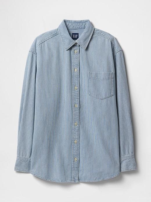 Denim Stripe Big Shirt Product Image