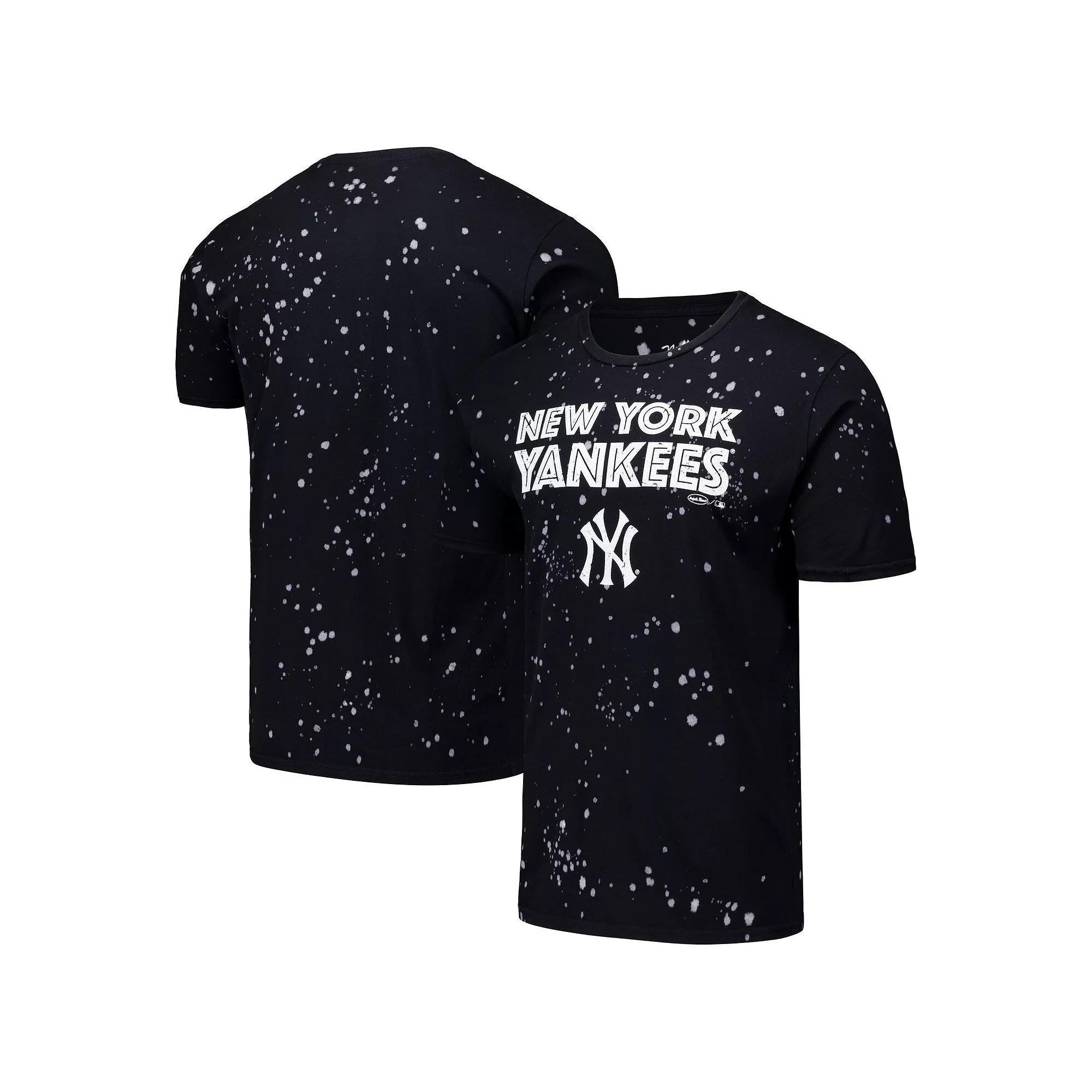 Men's Majestic Threads Black/White New York Yankees Splatter T-Shirt, Size: XL Product Image